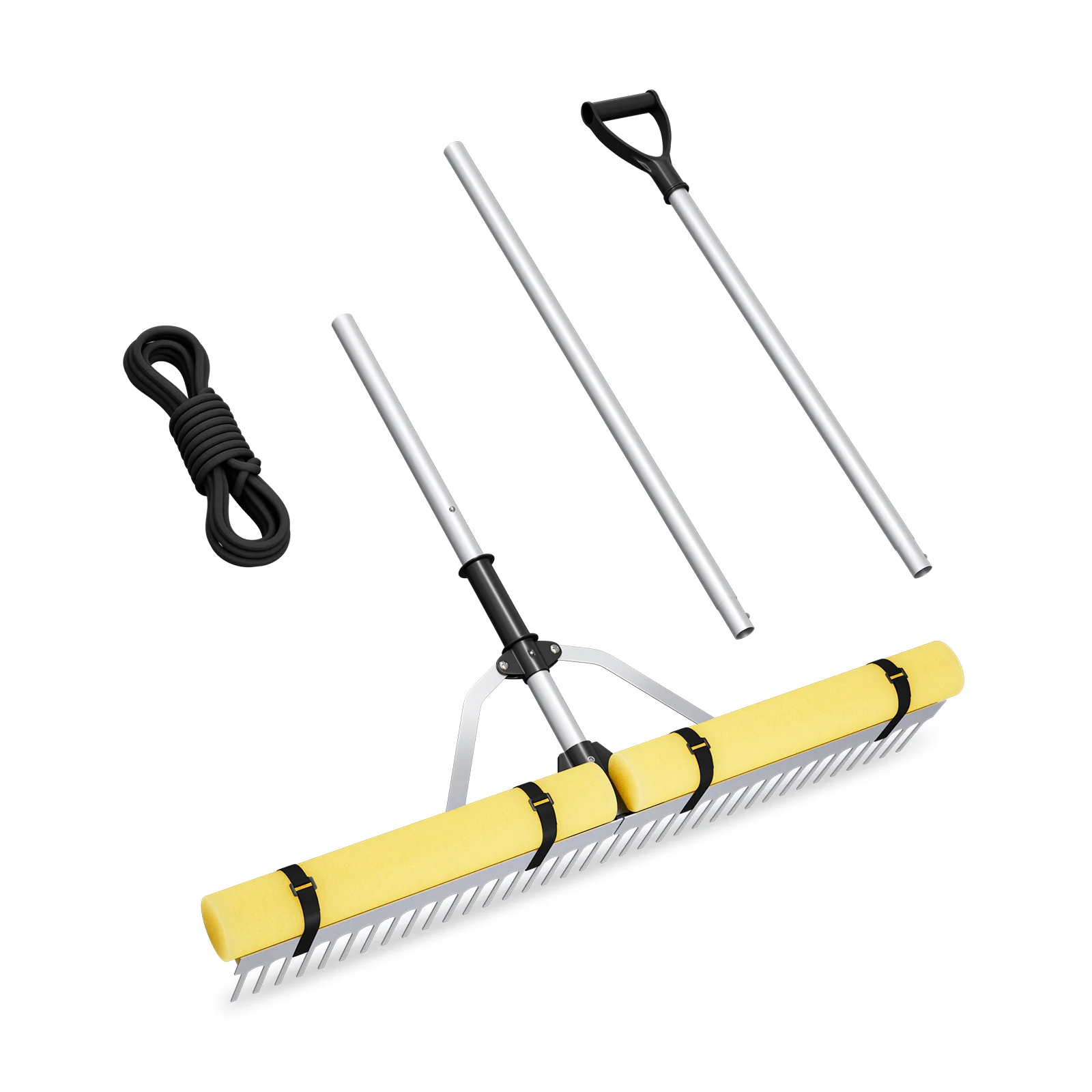 36” Floating Weed Lake Rake, Aquatic Pond Cutter With Foam Floats