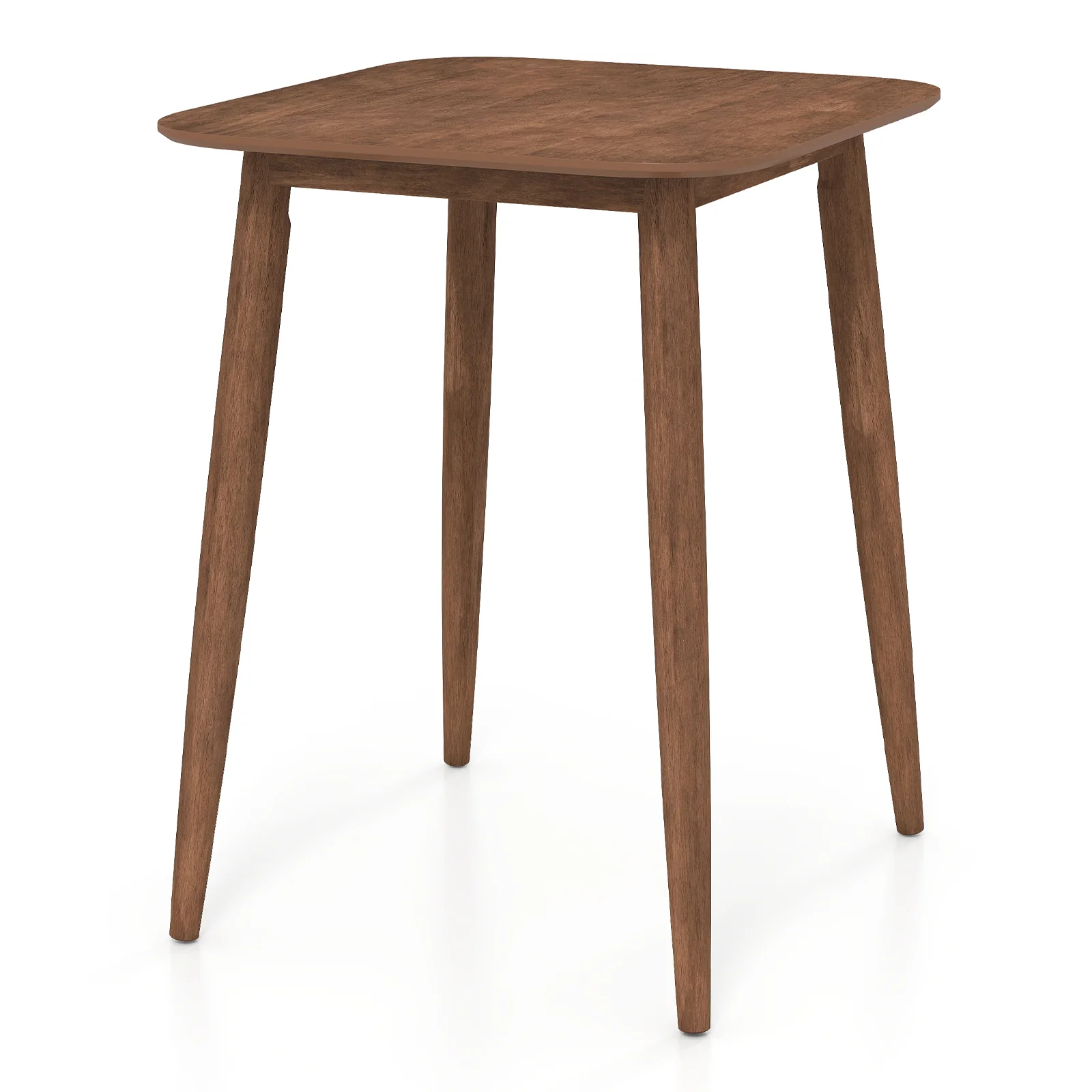 36 Inch Counter Height Bar Table, Solid Rubber Wood Legs, Walnut - Image 4