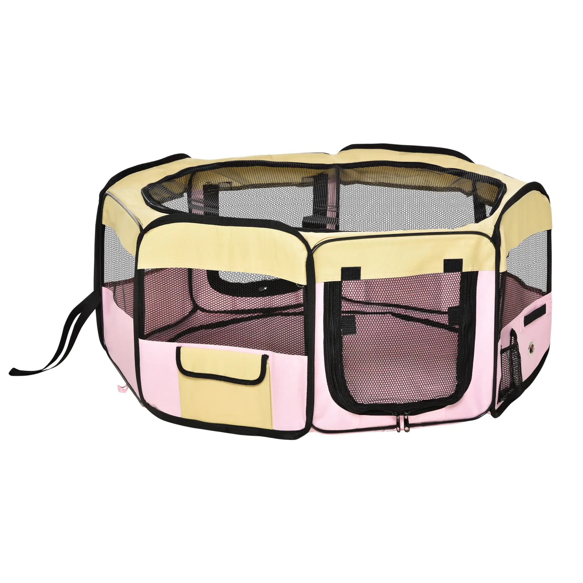 36-Inch Large Pet Playpen, Portable Dog Cat Cage, Carry Bag, Pink - Image 3