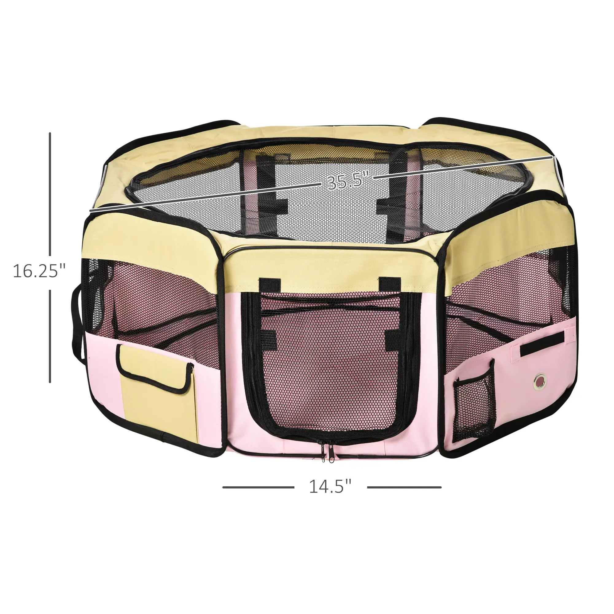 36-Inch Large Pet Playpen, Portable Dog Cat Cage, Carry Bag, Pink - Image 4