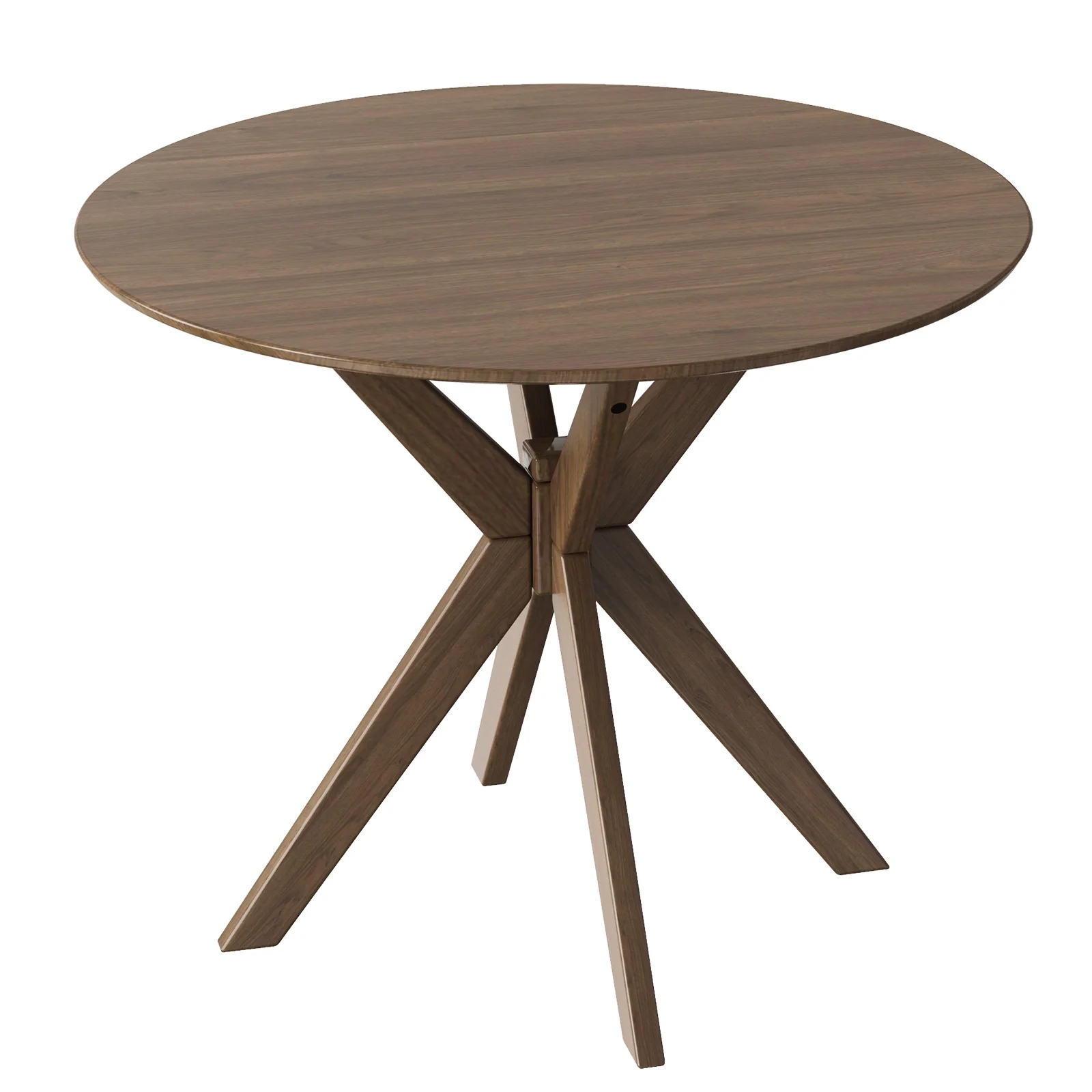 36 Inch Round Wood Dining Table, Intersecting Pedestal Base - Image 4