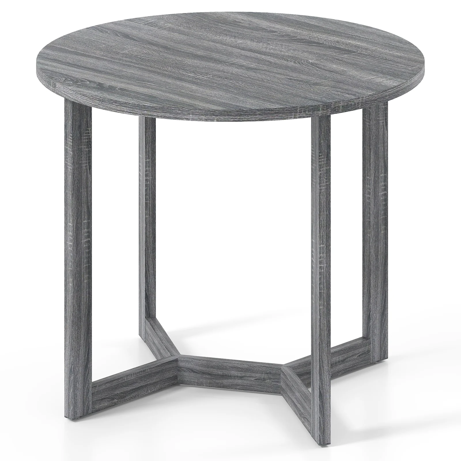 36 Inch Round Wood Dining Table, Wing-Shaped Pedestal Base, Black - Image 5