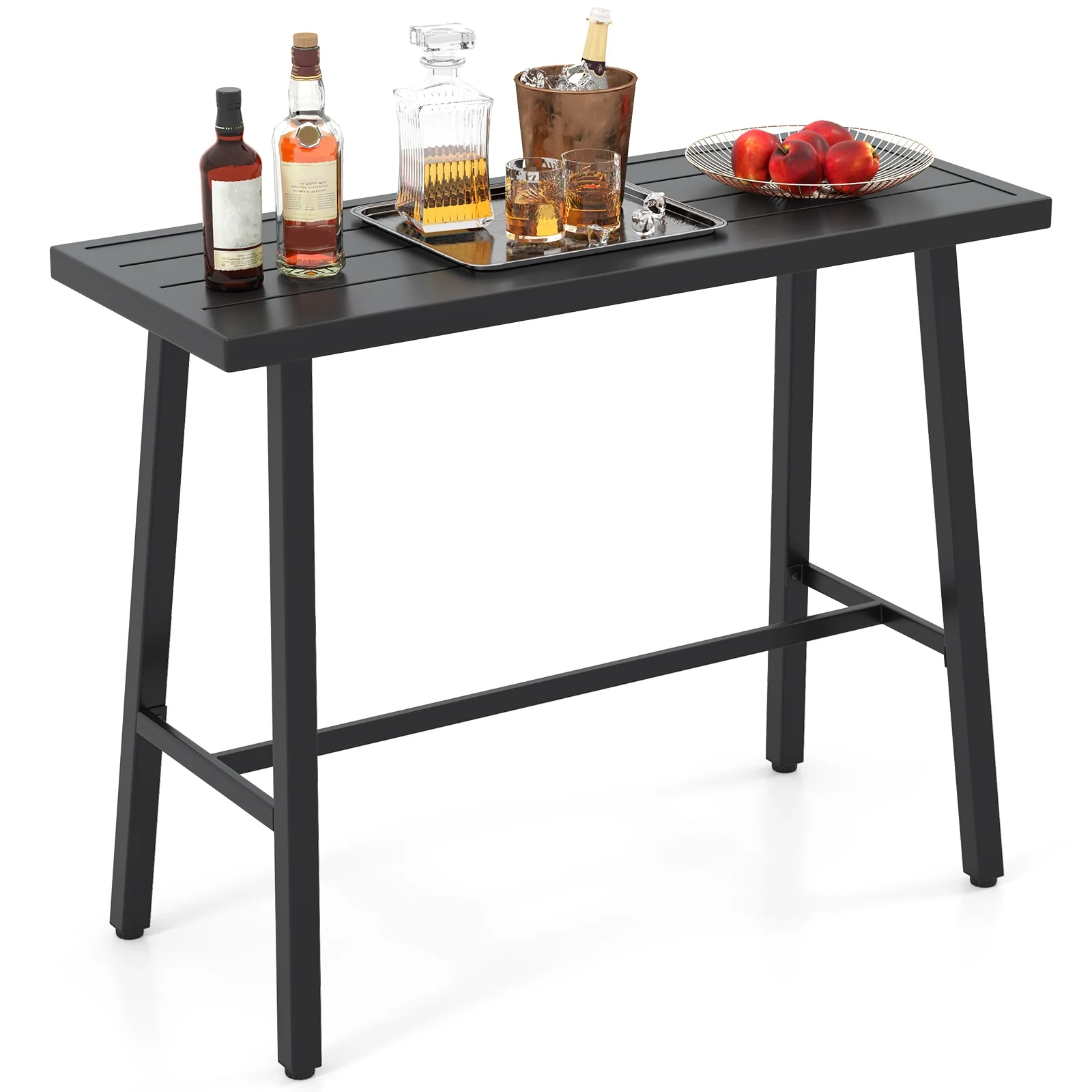 36 Inches Counter Height Bar Table, Adjustable Foot Pads, Black - Image 5
