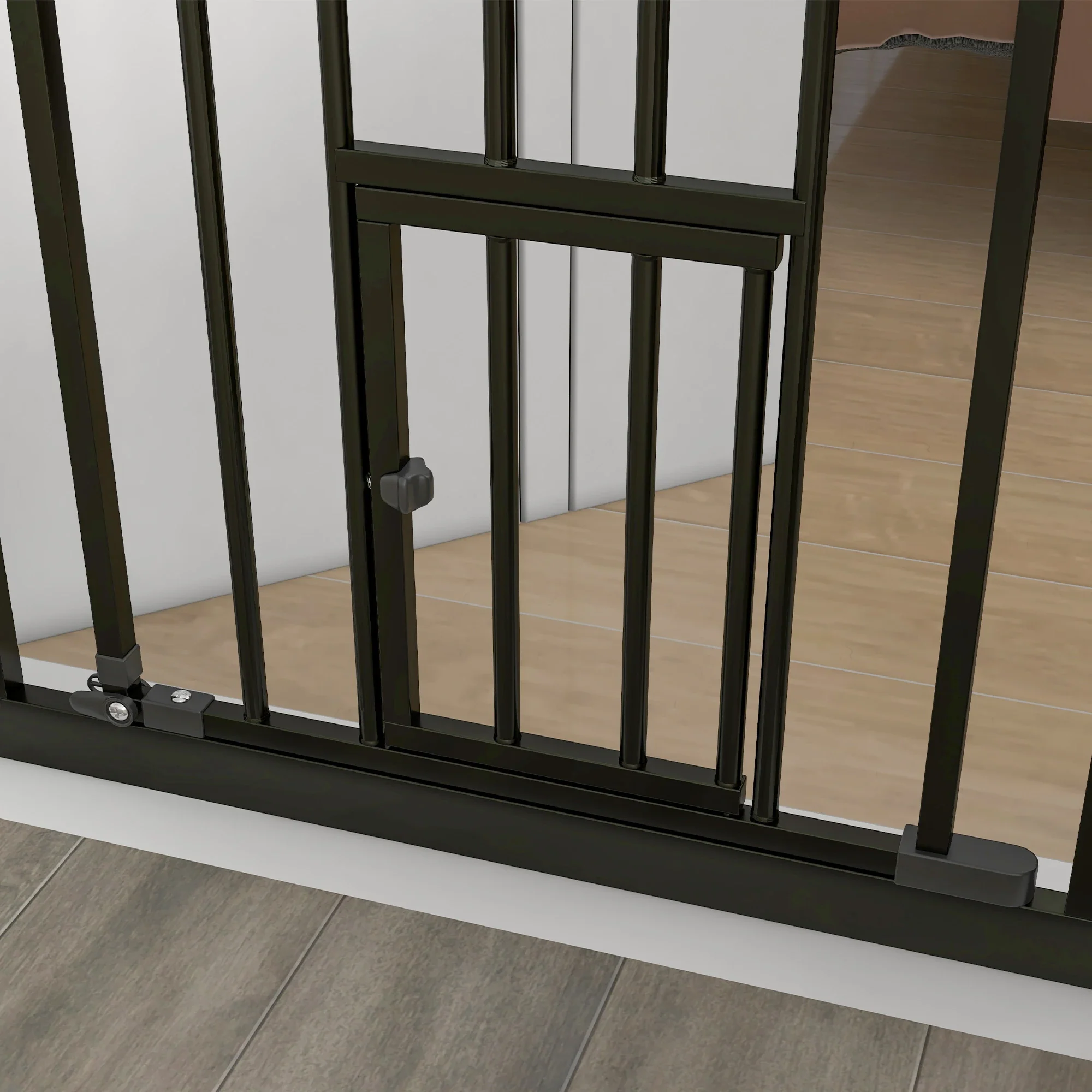 36" Indoor Dog Gate for Doorways, House, Stairs, Black - Image 10