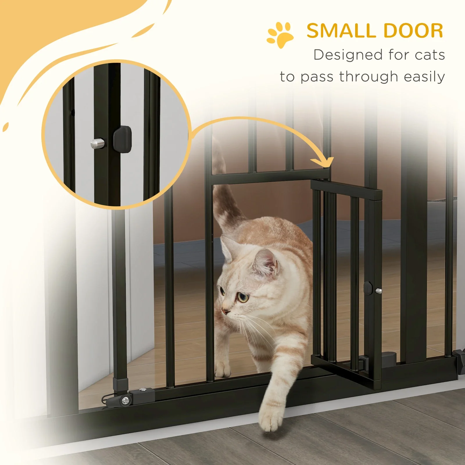 36" Indoor Dog Gate for Doorways, House, Stairs, Black - Image 7