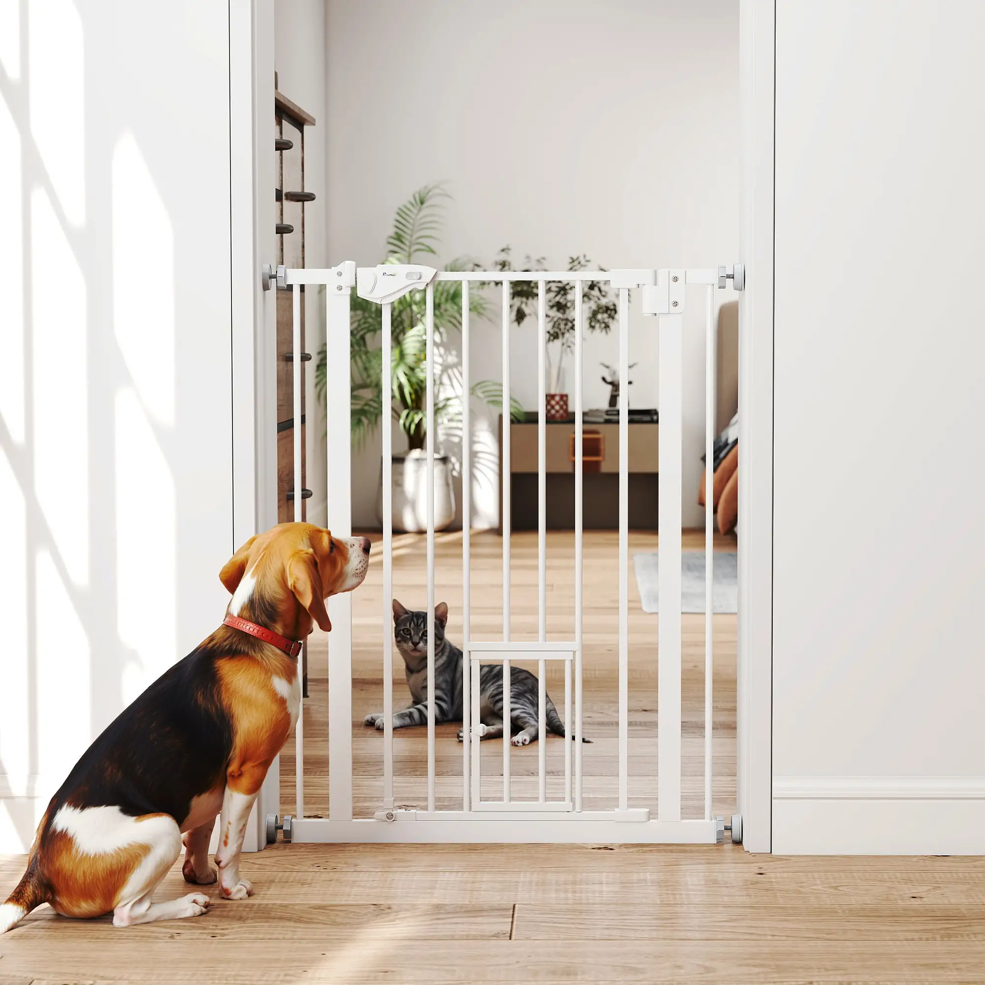 36" Indoor Dog Gate for Doorways, House, Stairs, White - Image 10
