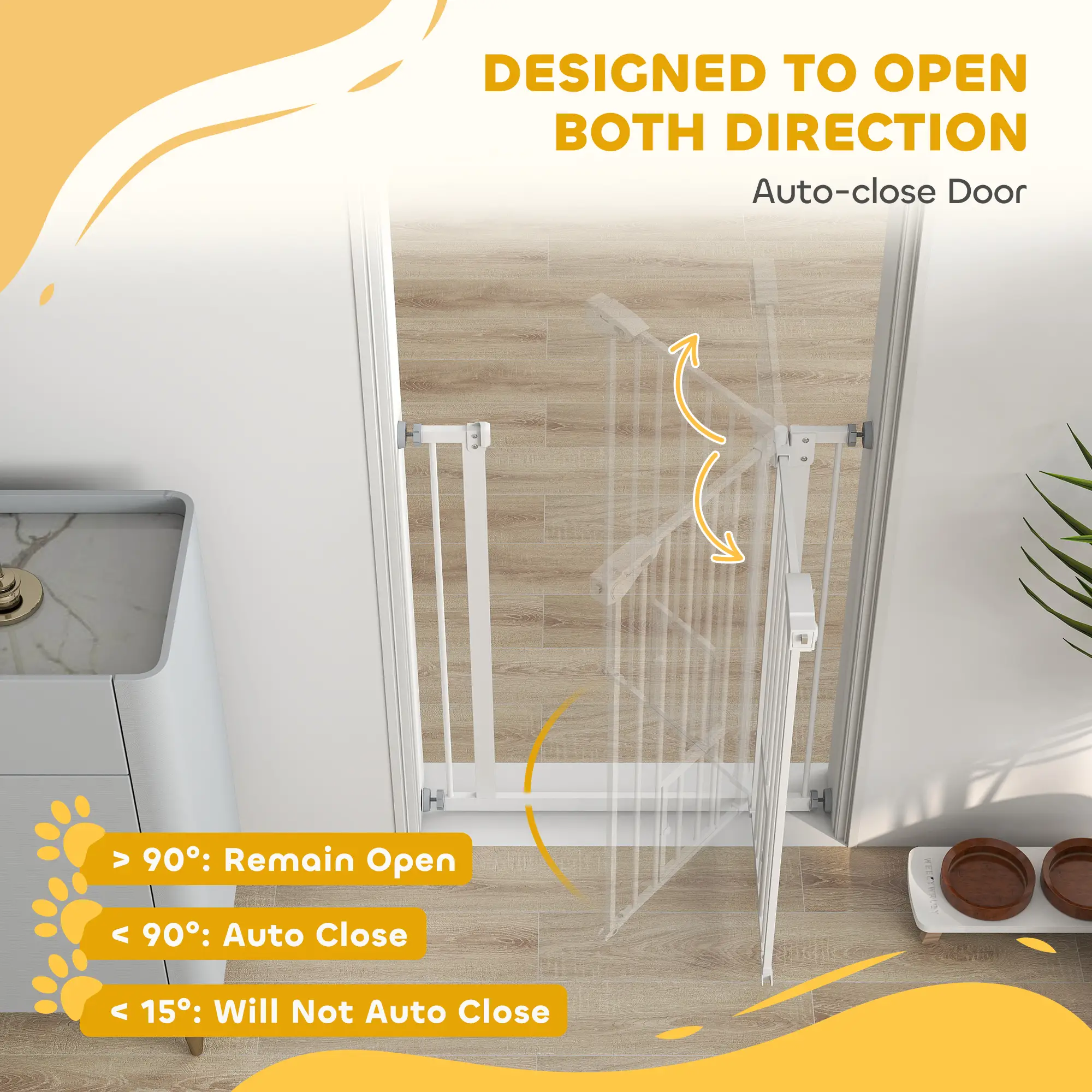 36" Indoor Dog Gate for Doorways, House, Stairs, White - Image 5