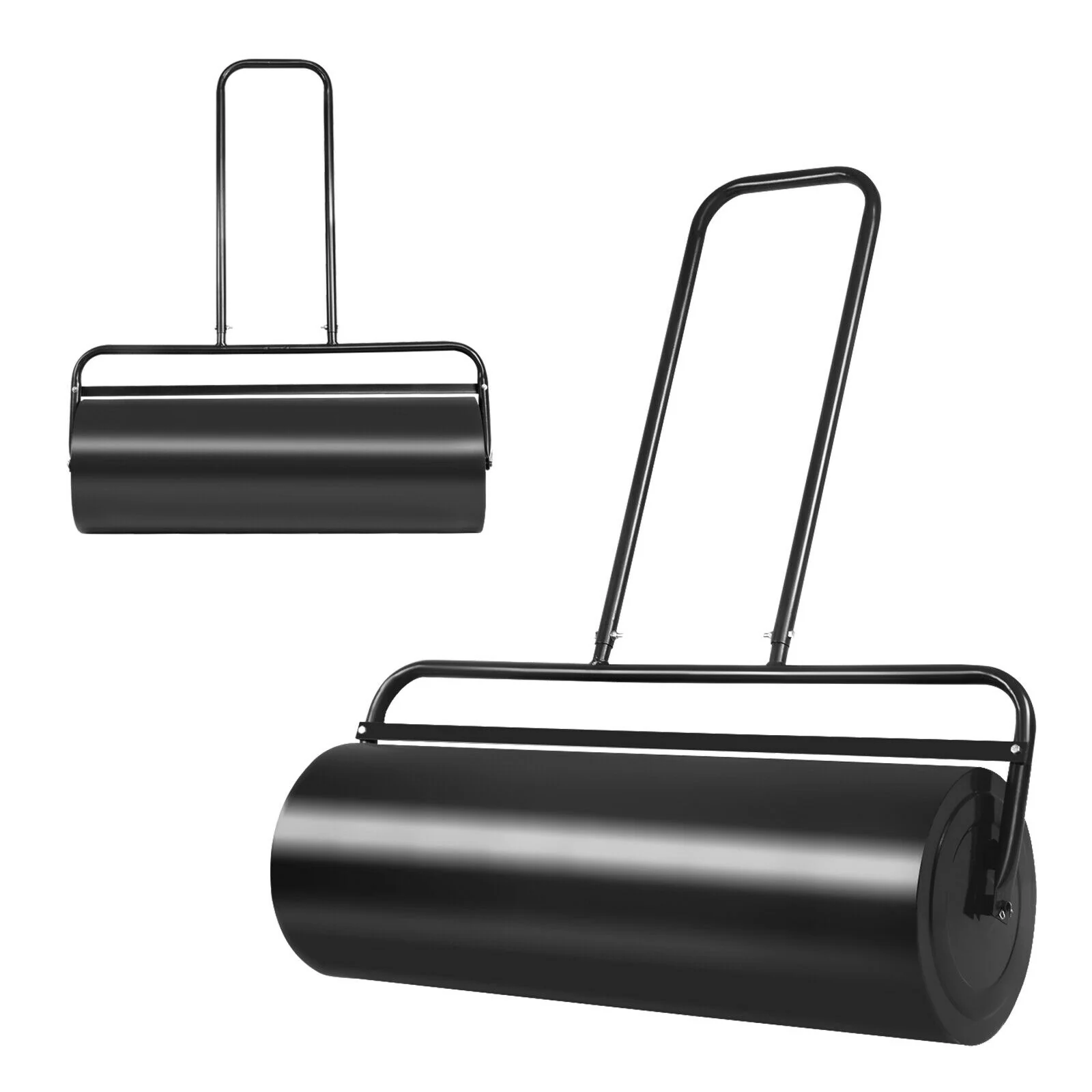 36 x 12 Inch Tow Lawn Roller, Water Filled Metal Push Roller, Black - Image 4