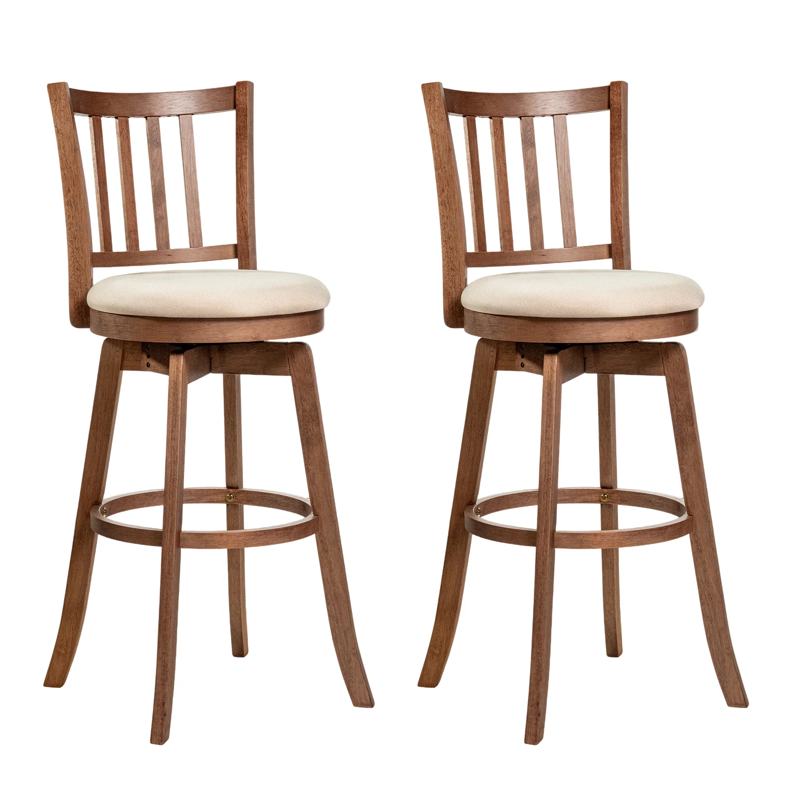 360° Rotating Counter Height Chairs Set of 2 with Upholstered Seat and Backrest-29