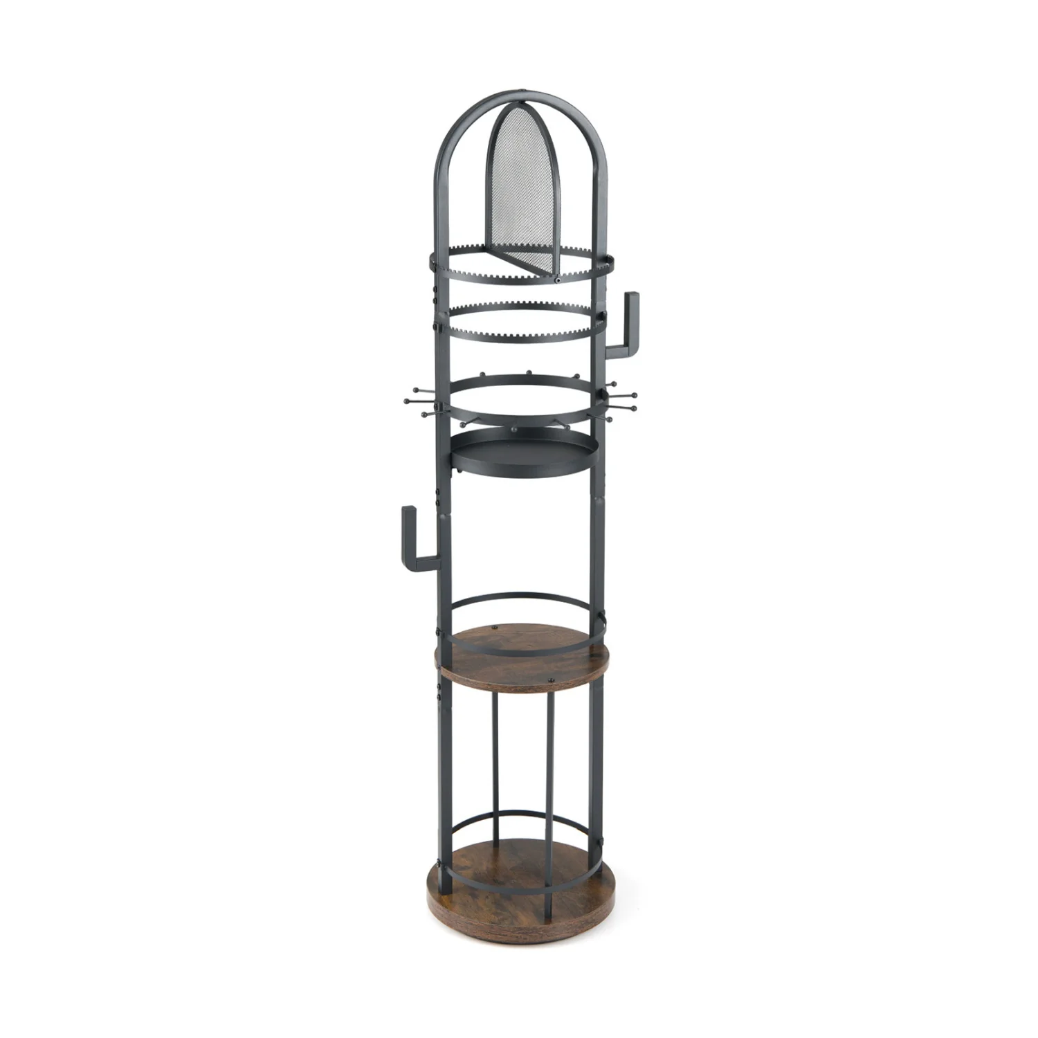 360° Rotating Jewelry Storage Rack, 3 Shelves, Brown - Image 5