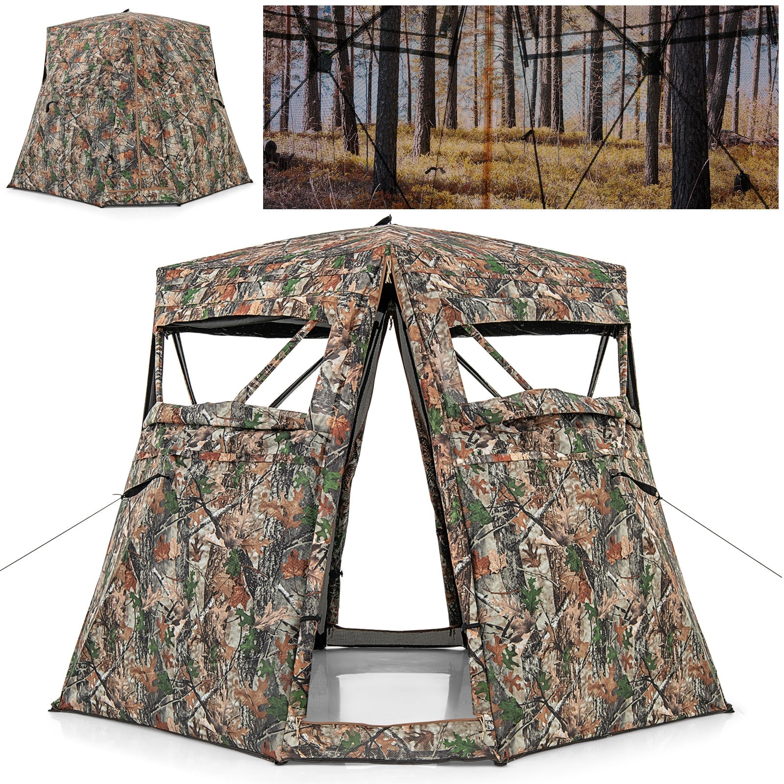 360° See Through Ground Hunting Blind, Camouflage - Image 4