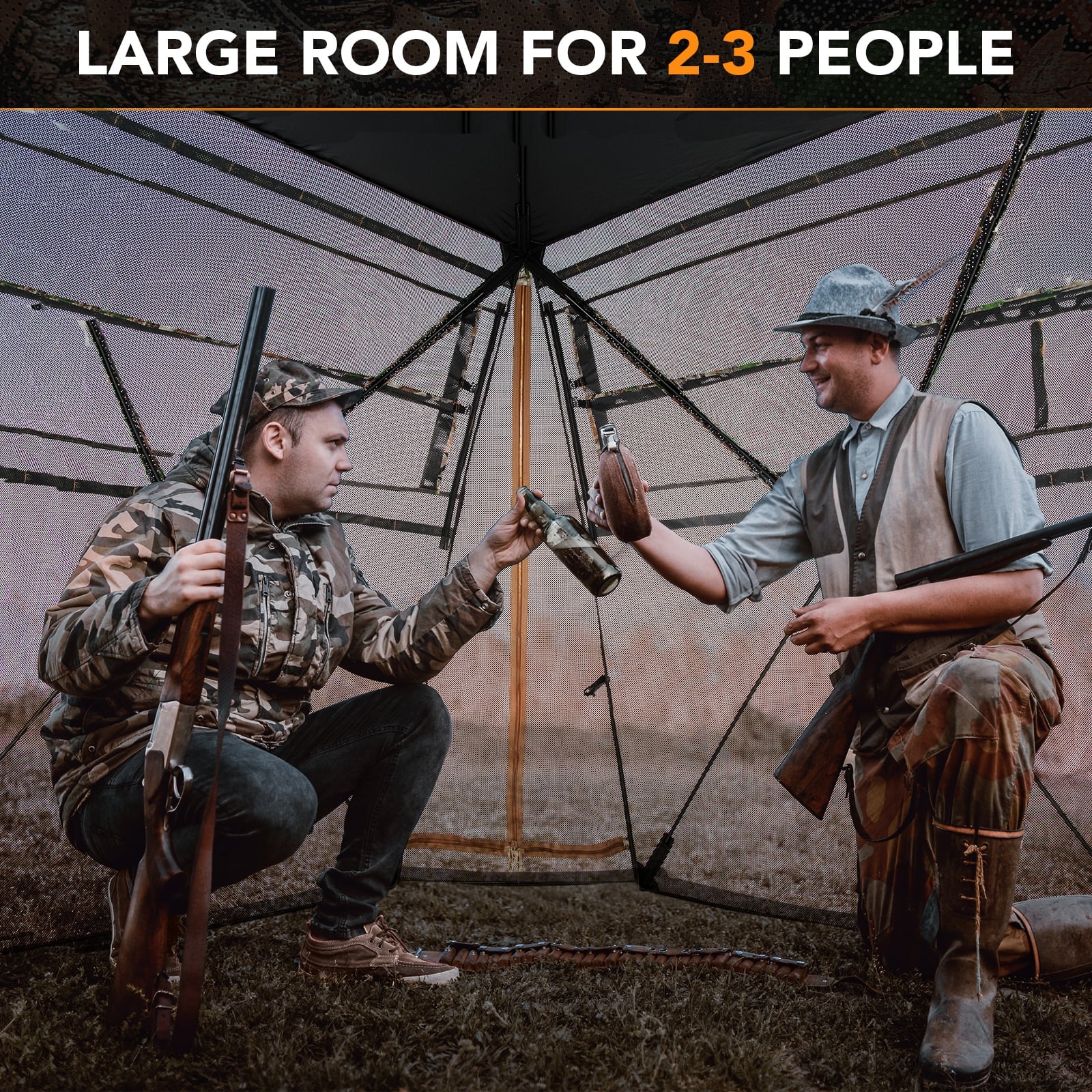 360° See Through Ground Hunting Blind, Camouflage - Image 6