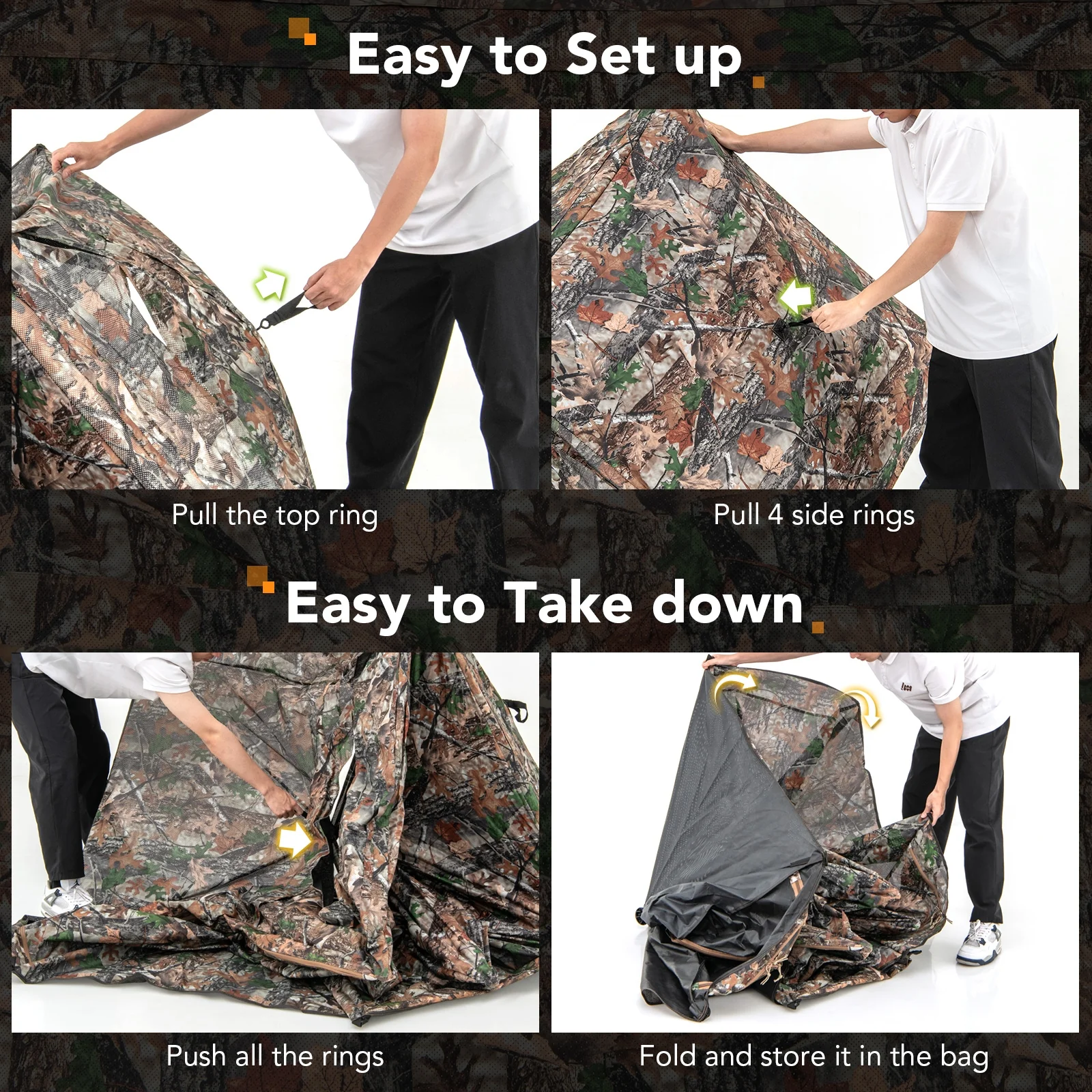 360° See Through Ground Hunting Blind, Camouflage - Image 9