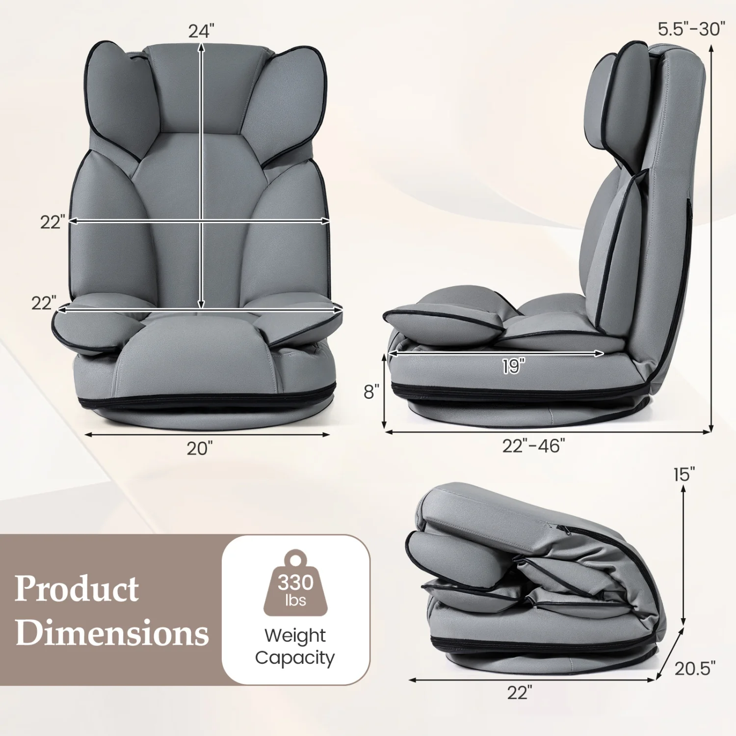 360° Swivel Floor Gaming Chair - Image 5
