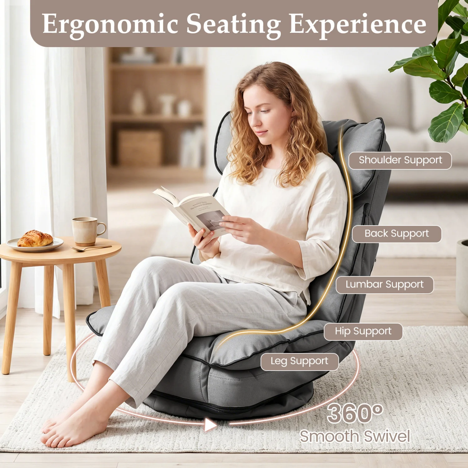 360° Swivel Floor Gaming Chair - Image 9