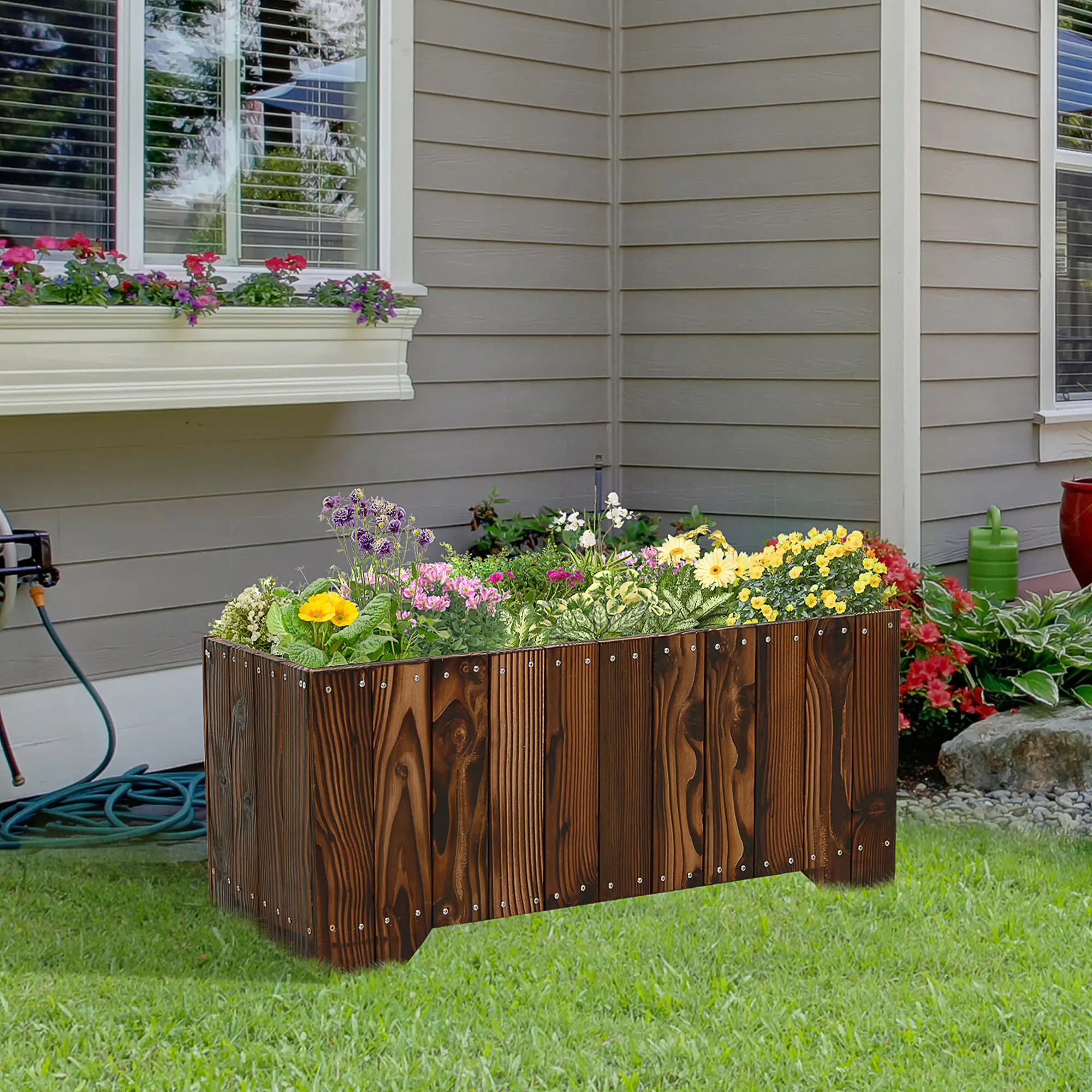 37.5"x15"x15.75" Raised Garden Bed, Wooden Planter for Outdoor Plants - Image 8