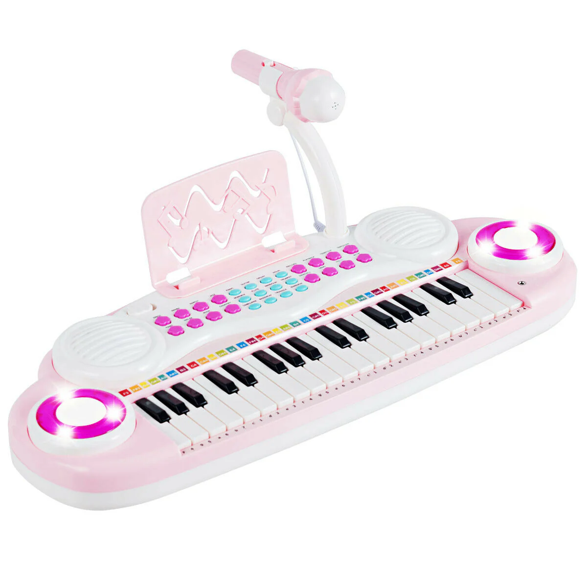 37 Electric Keyboard Piano With Microphone, Pink