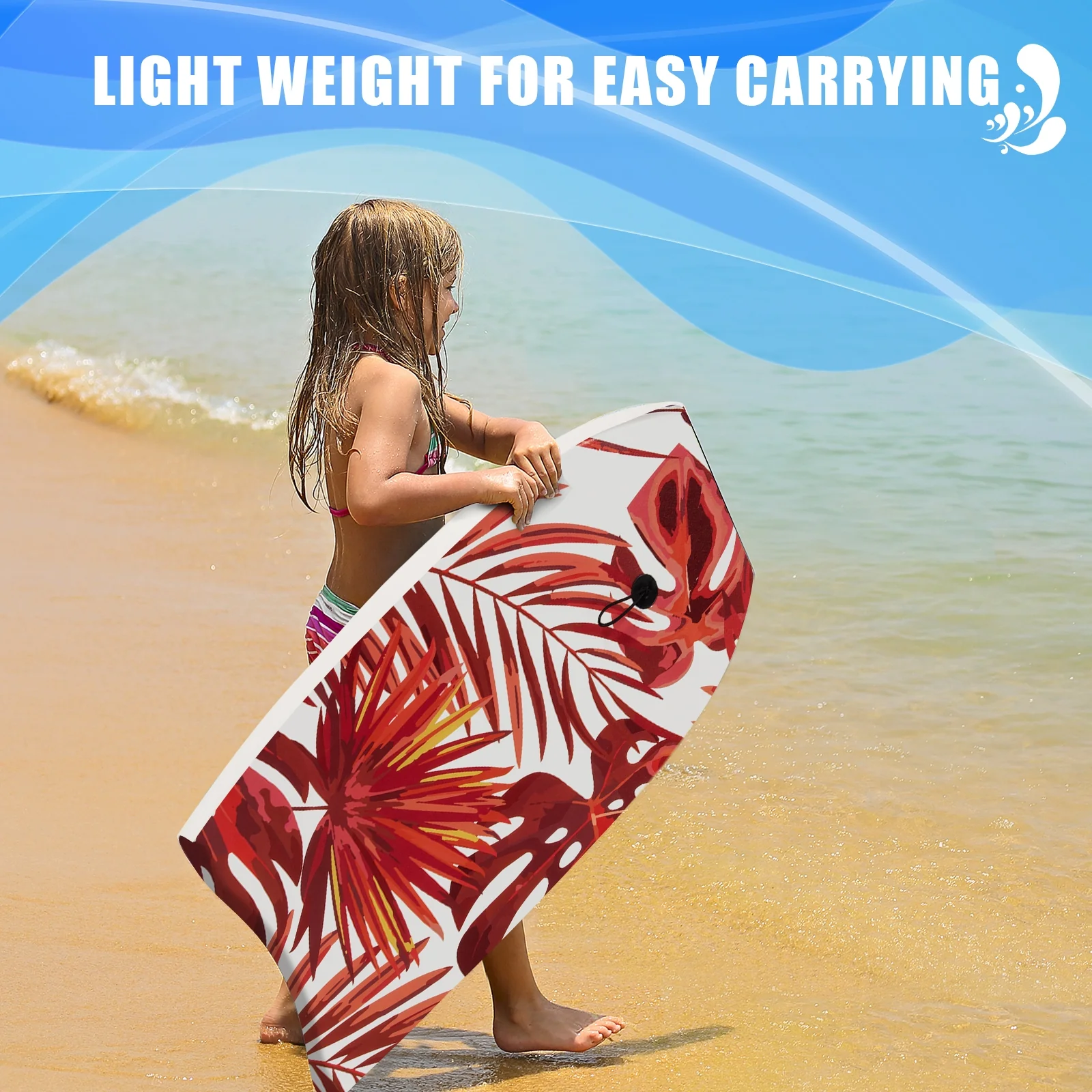 37 Inch Lightweight Surfboard With Fin EPS Core, Red - Image 8