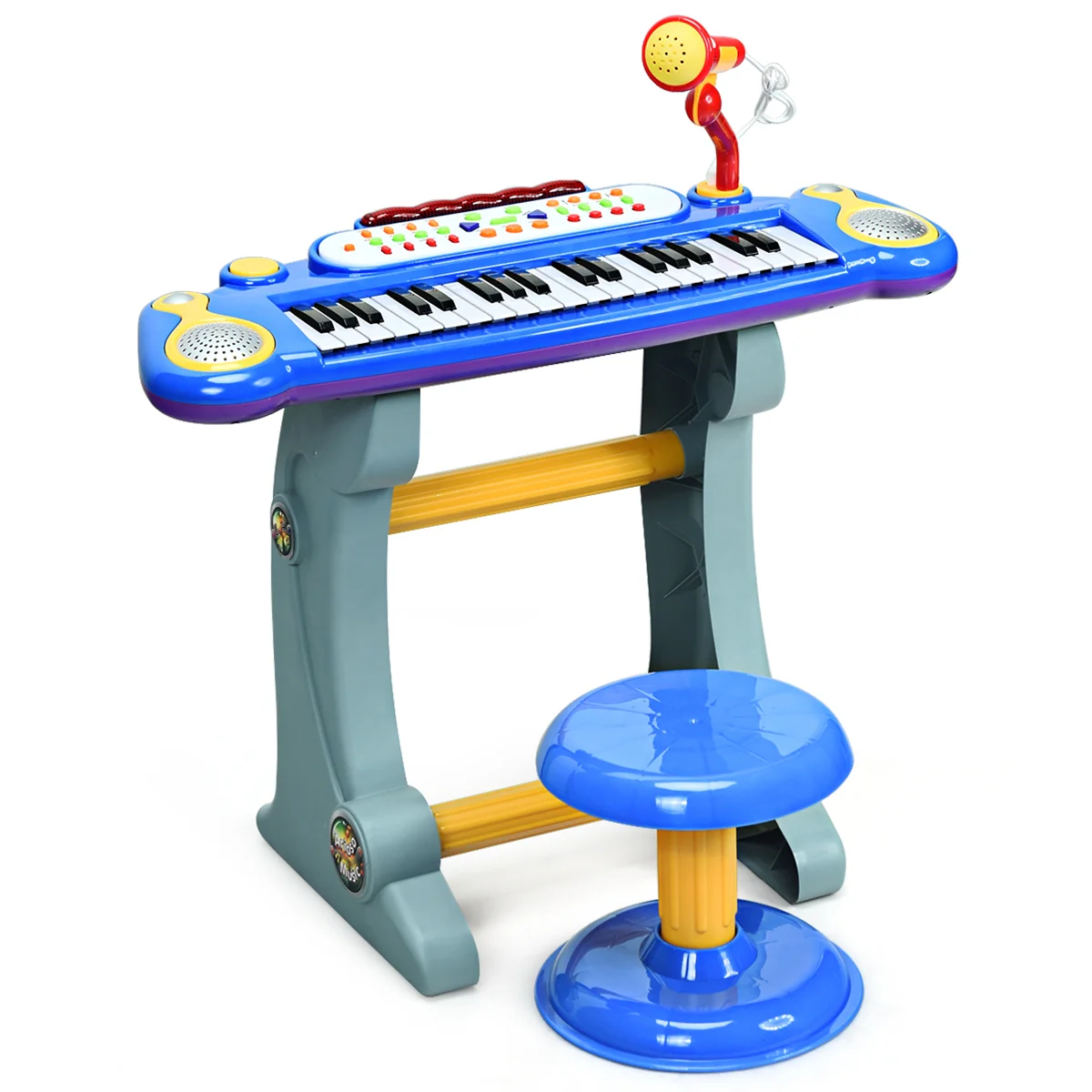 37 Key Electronic Keyboard, Kids Toy Piano, Blue - Image 4