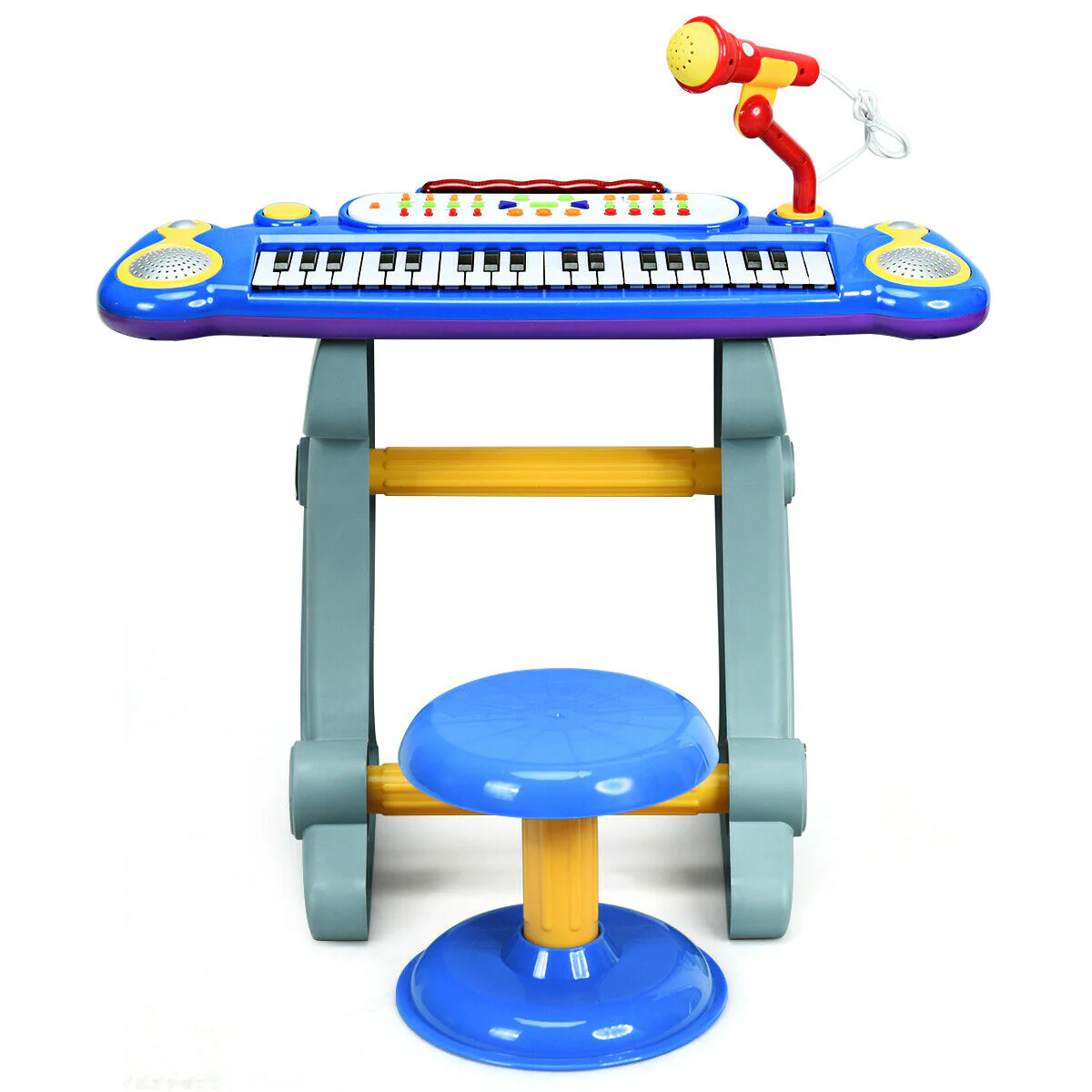 37 Key Electronic Keyboard, Kids Toy Piano, Blue - Image 5