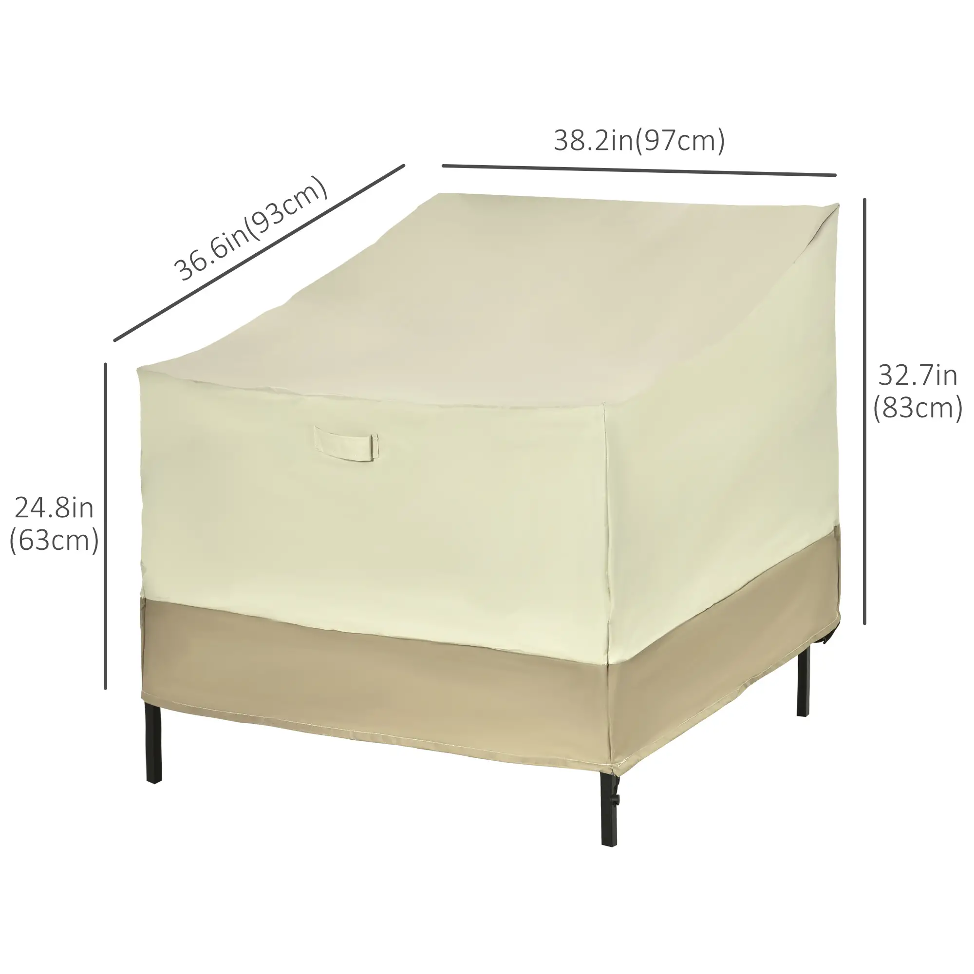 38.2-Inch Waterproof Chair Cover, Outdoor Patio Furniture Protector - Image 3