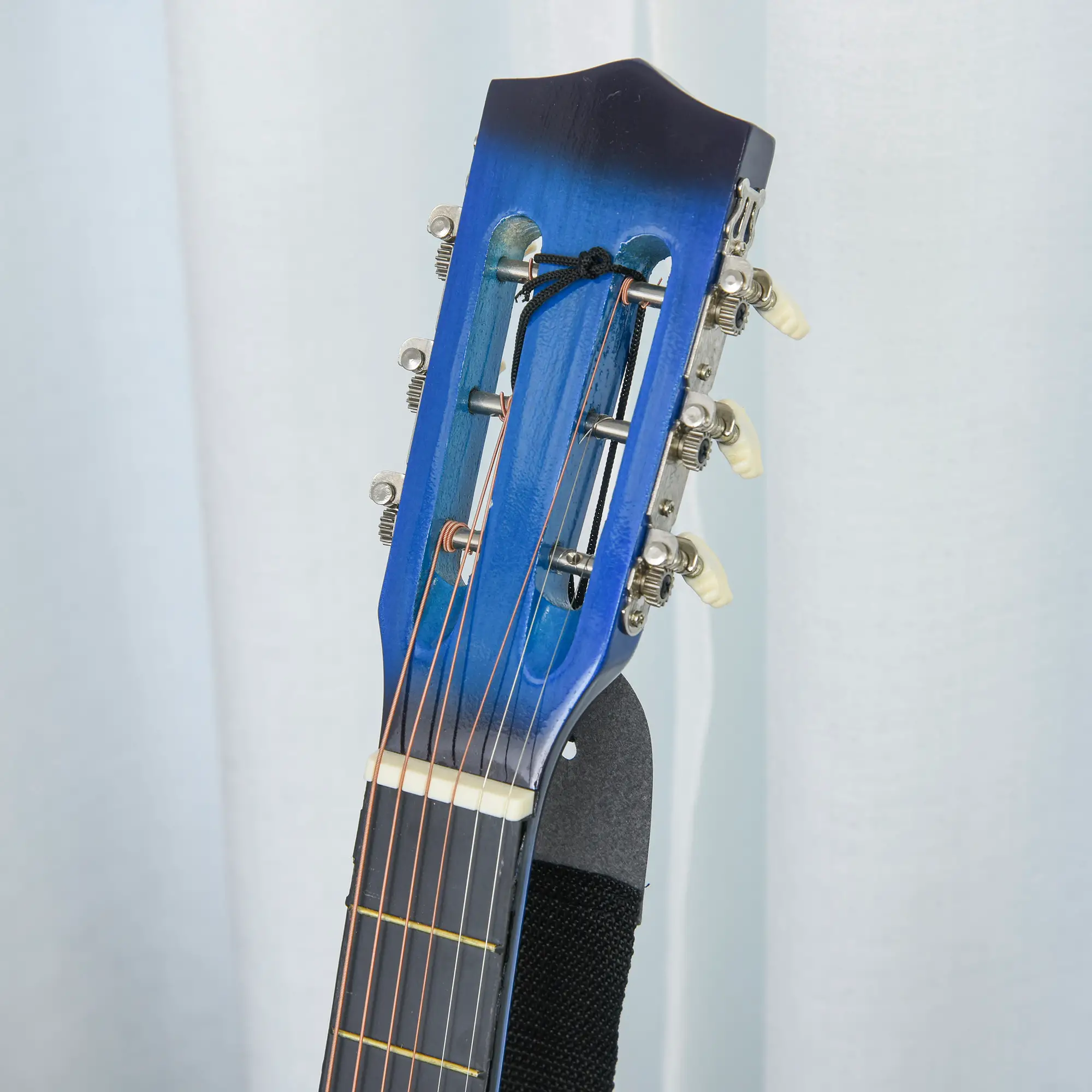 38 Inch Full Size Acoustic Electric Guitar, Gloss Finish, Blue - Image 10