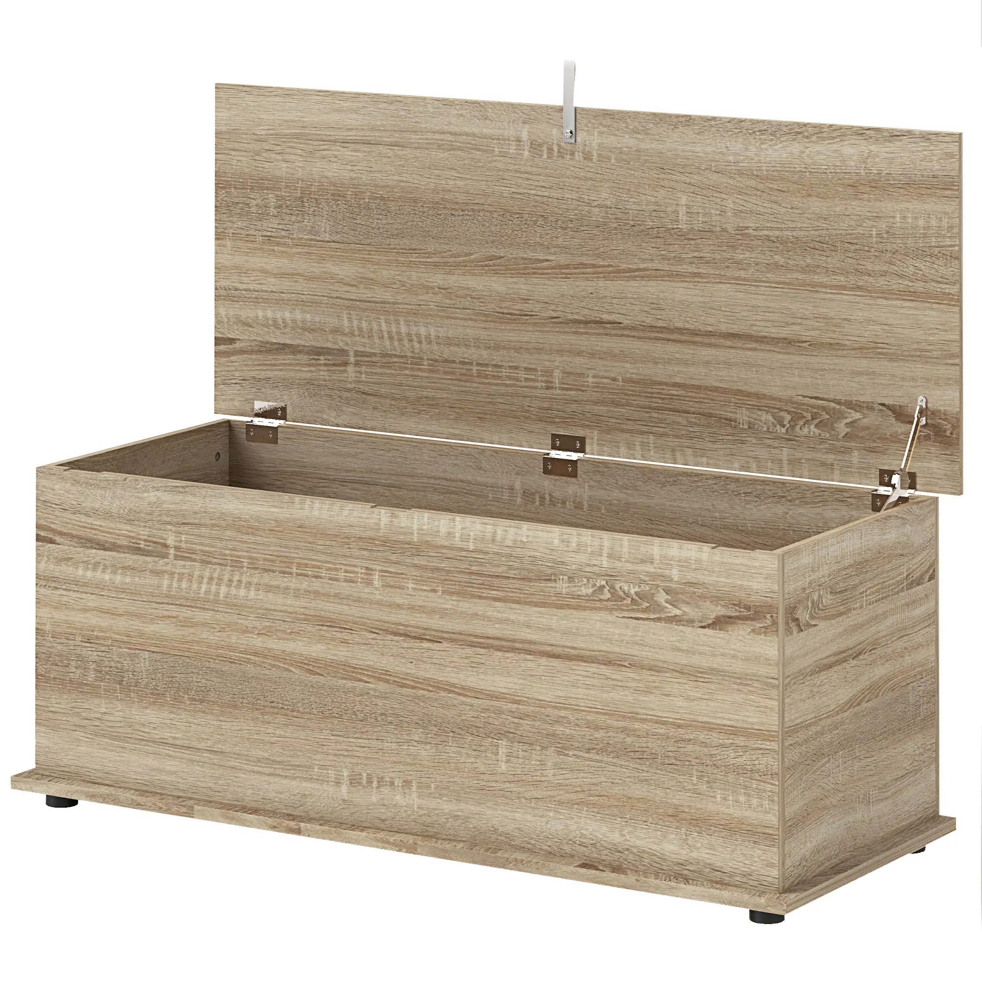 39.5" Storage Chest, Flip-Top Lid, Entryway Bench, Oak