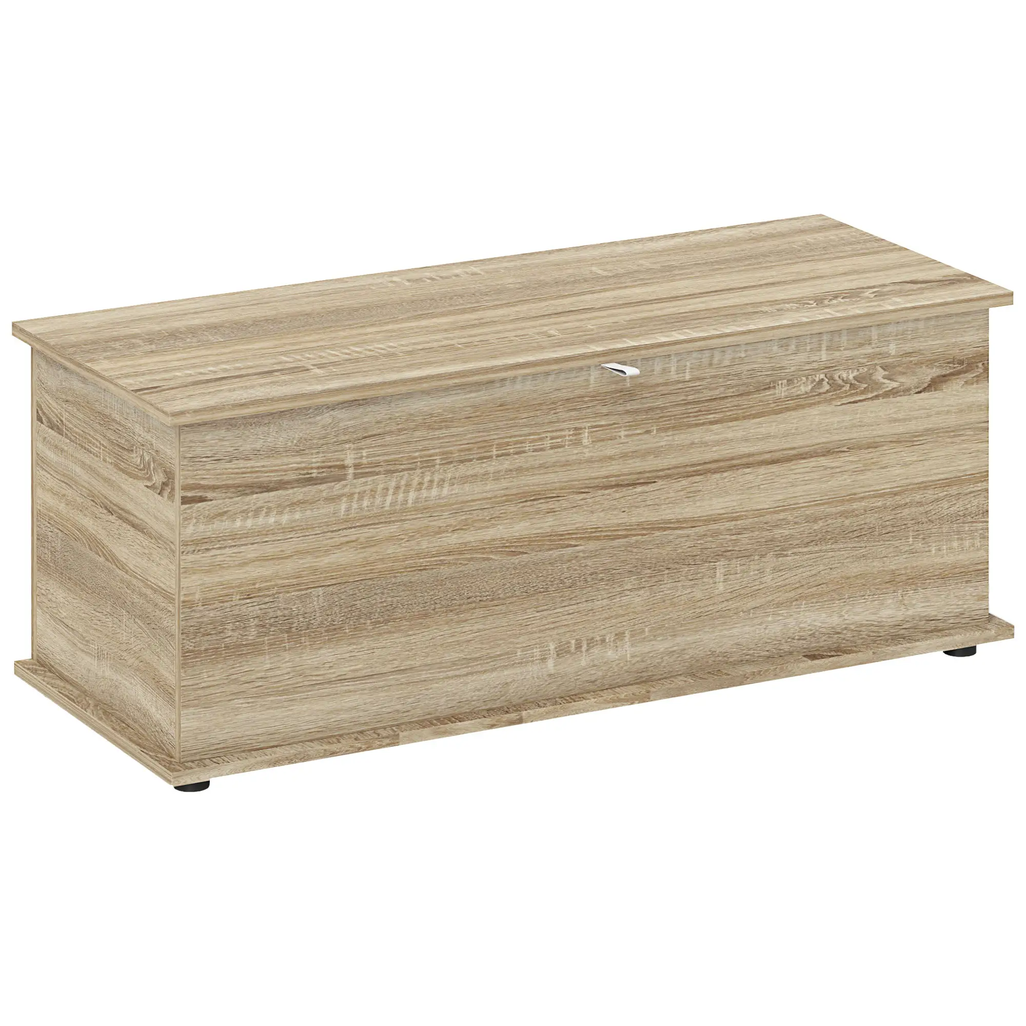 39.5" Storage Chest, Flip-Top Lid, Entryway Bench, Oak - Image 11