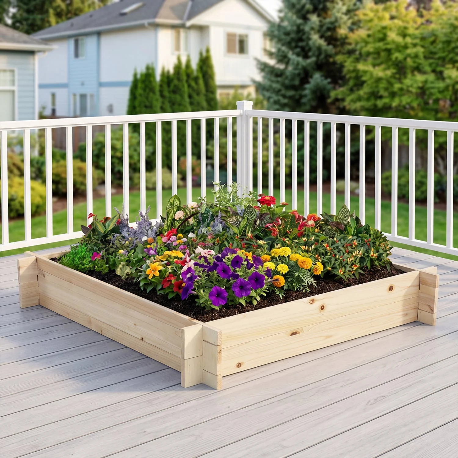39.5In x 39.5In Square Wooden Raised Garden Bed - Image 2