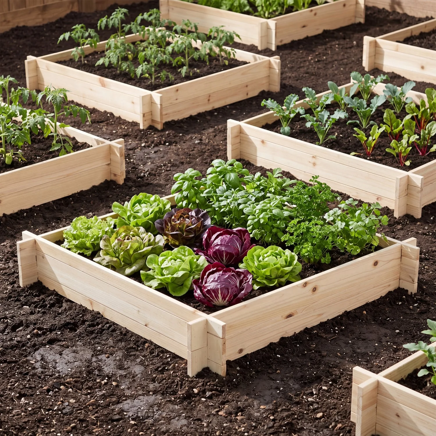 39.5In x 39.5In Square Wooden Raised Garden Bed - Image 3