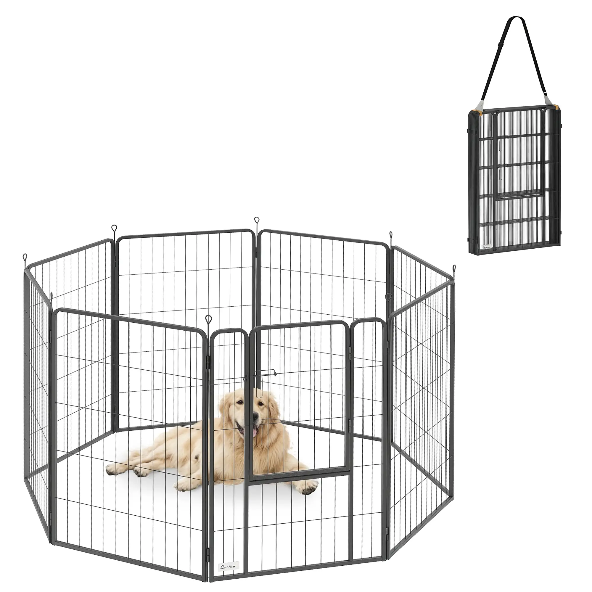 39" Dog Playpen, Portable Foldable 8 Panels, Indoor Outdoor, Large Dogs - Image 11