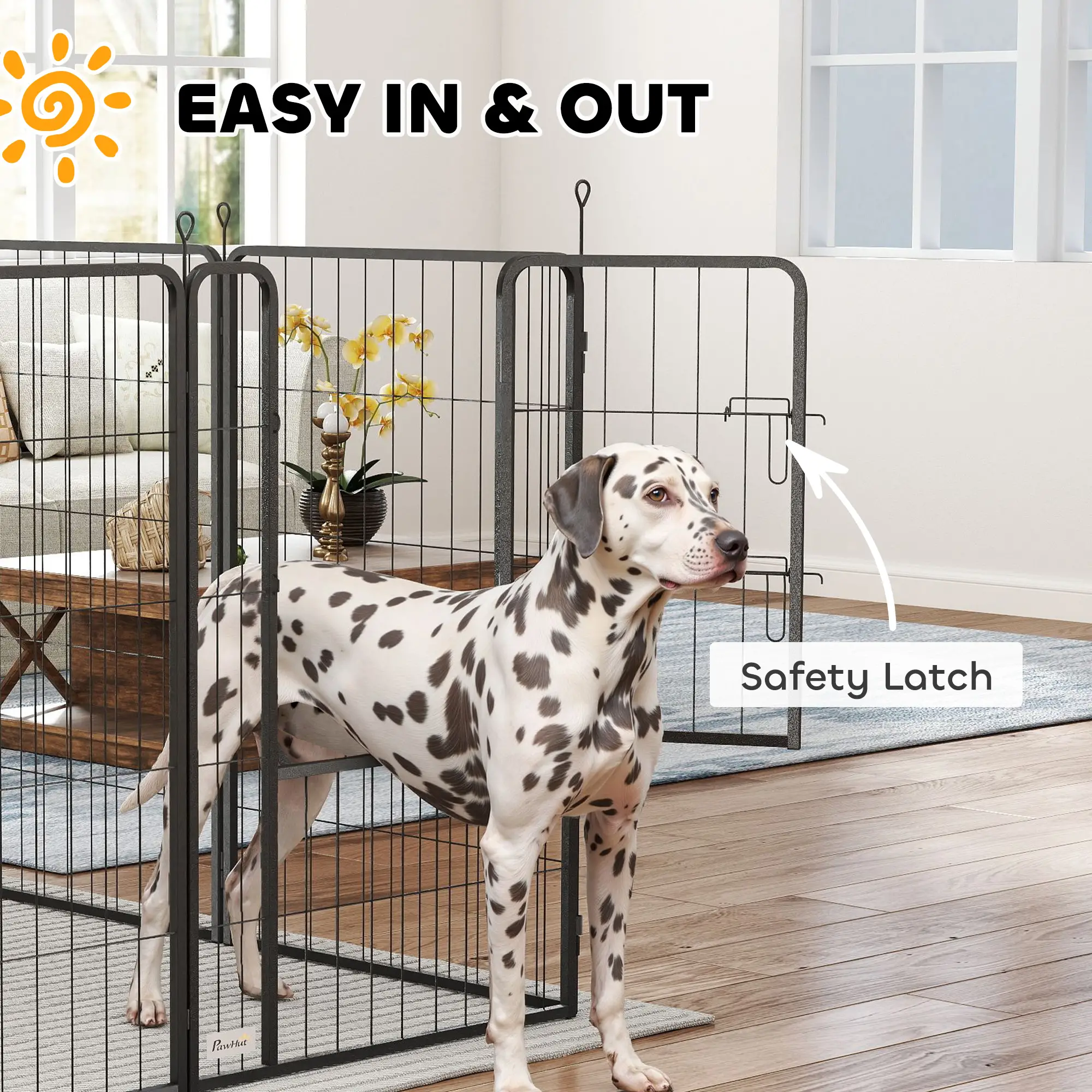 39" Dog Playpen, Portable Foldable 8 Panels, Indoor Outdoor, Large Dogs - Image 5