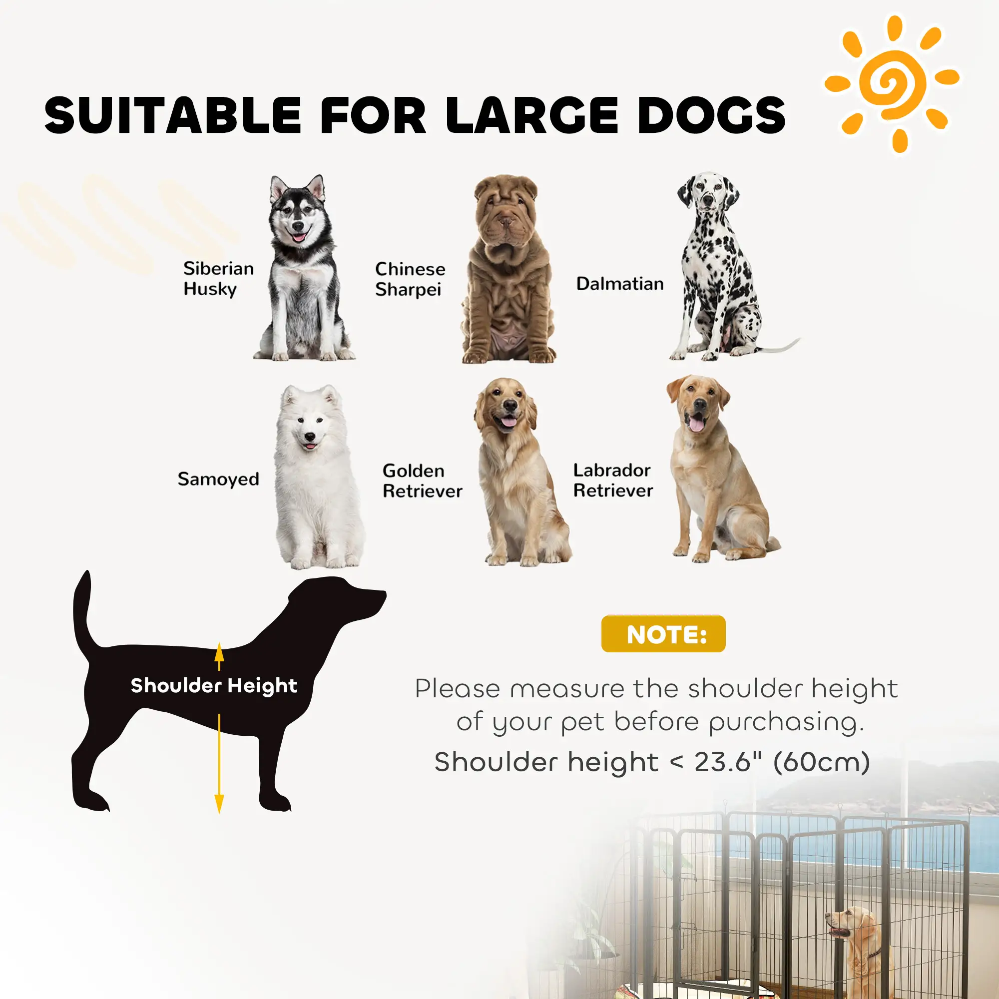 39" Dog Playpen, Portable Foldable 8 Panels, Indoor Outdoor, Large Dogs - Image 7