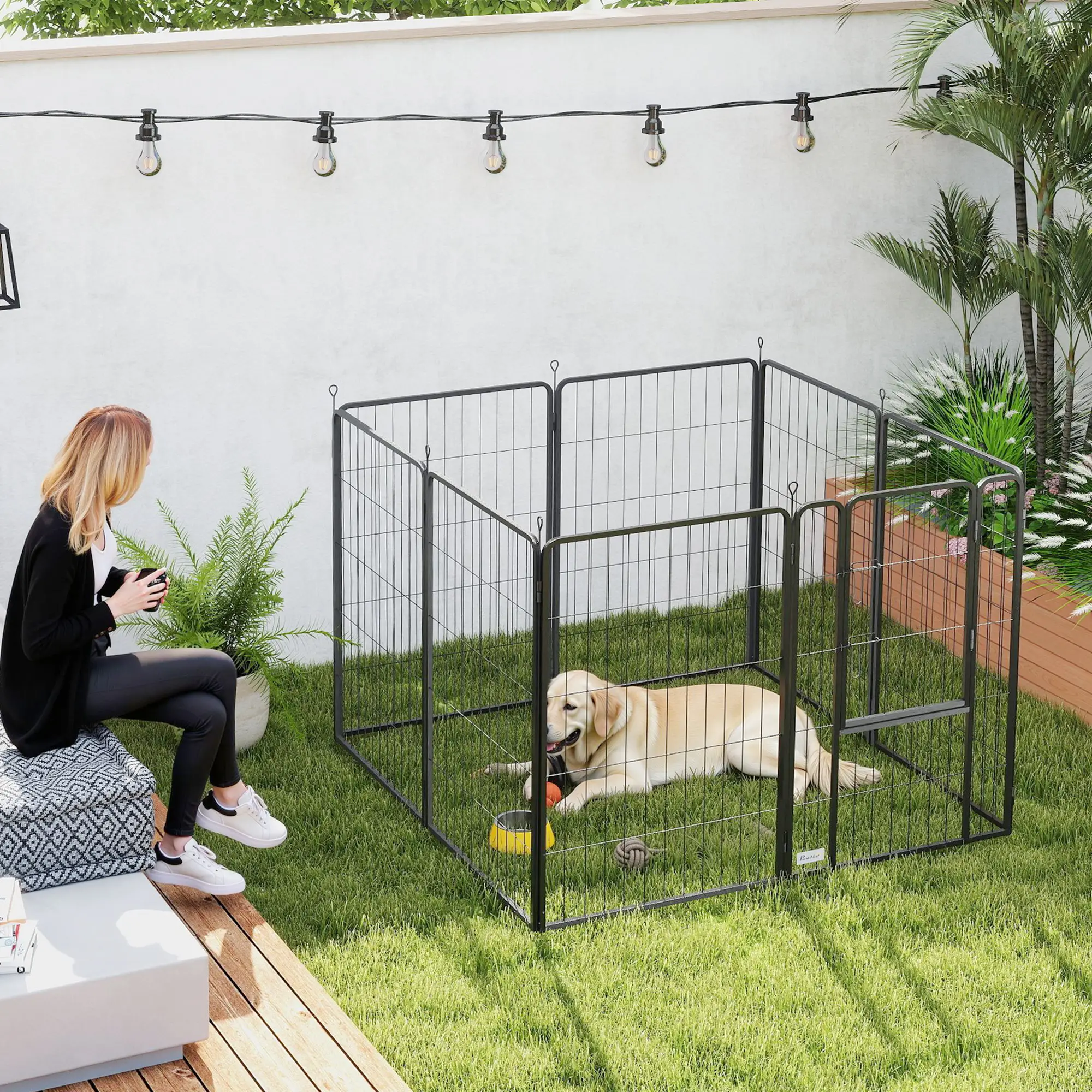 39" Dog Playpen, Portable Foldable 8 Panels, Indoor Outdoor, Large Dogs - Image 9
