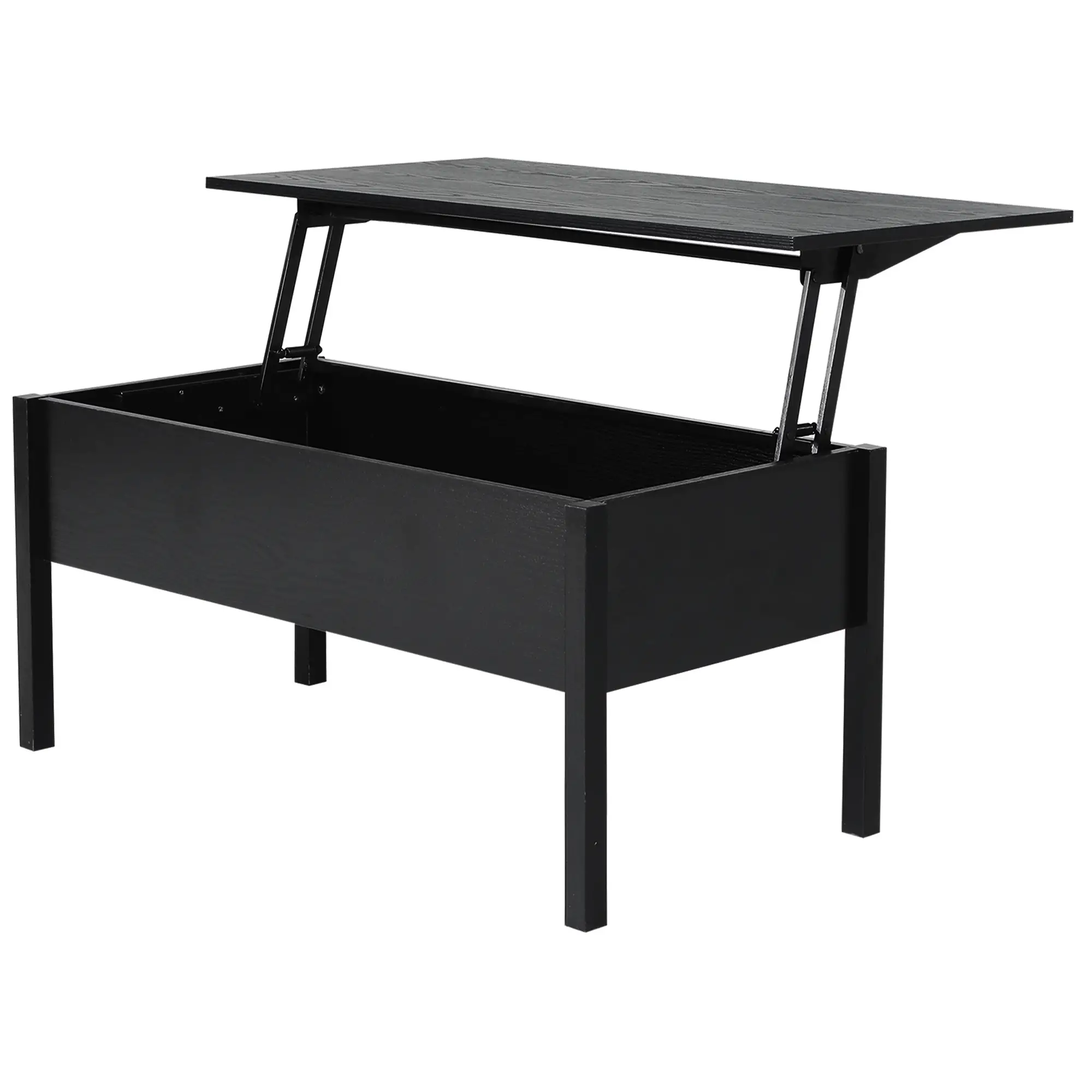 39" Lift Top Coffee Table, Hidden Storage, Living Room, Black