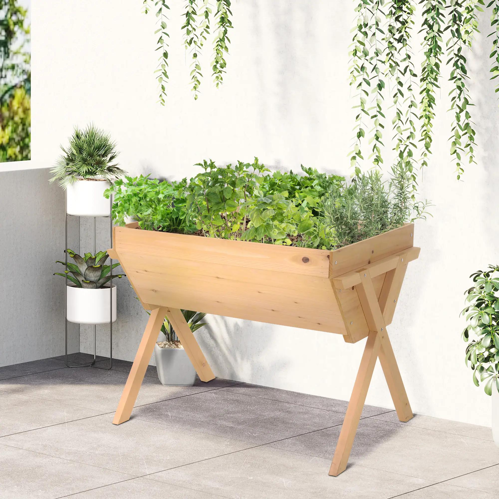 39'' x 28'' Raised Garden Bed with Legs, Elevated Wooden Planter Box - Image 2