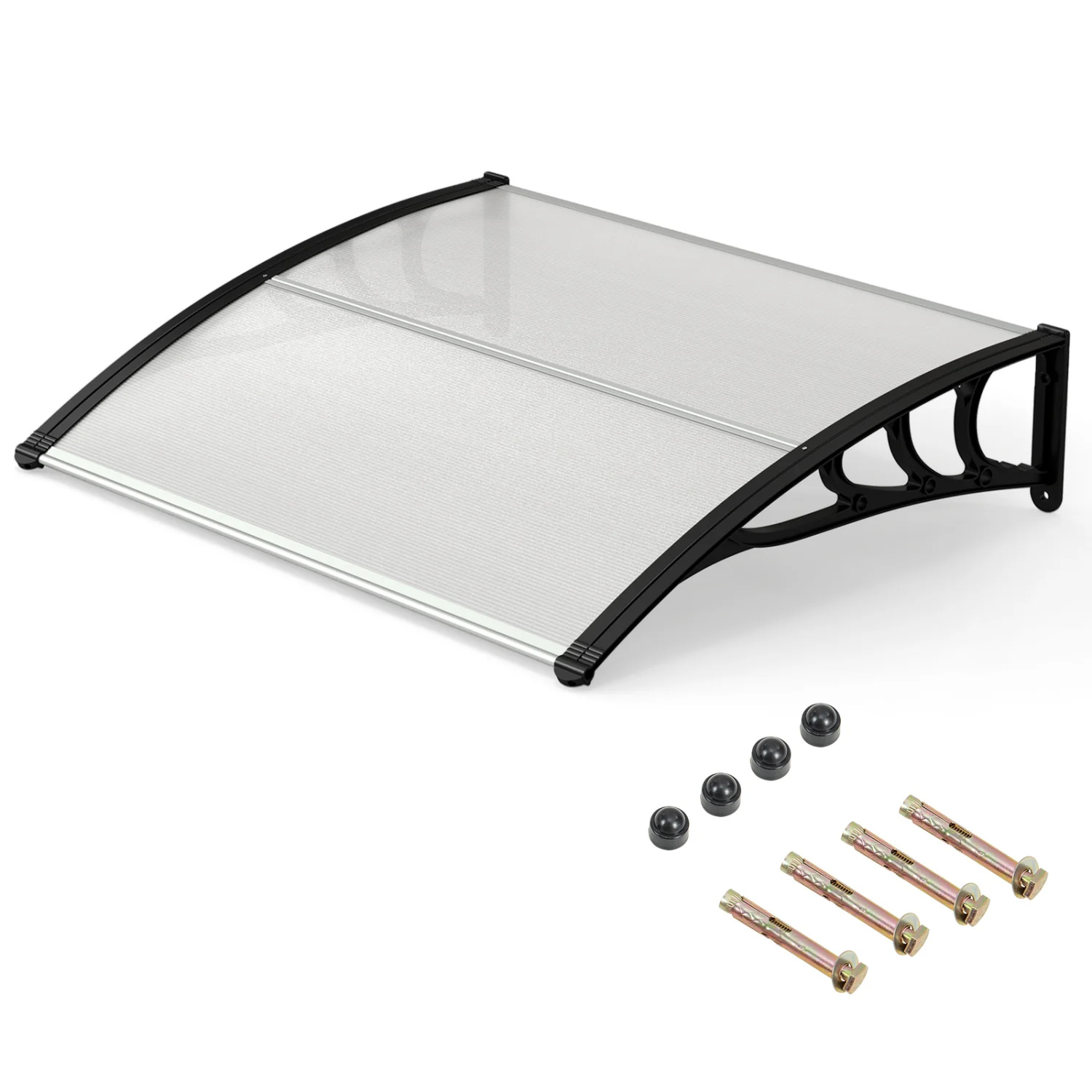 39 x 30 Inch Outdoor Door Awning Canopy, Exterior, Black - Image 3