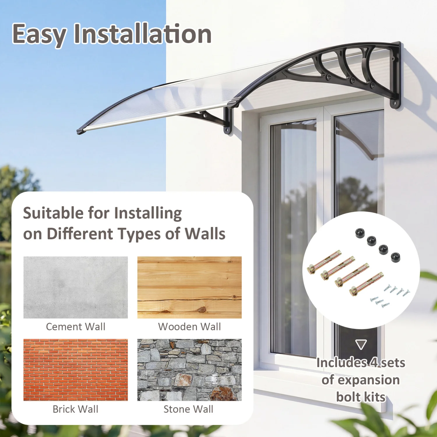 39x30 In Outdoor Front Door Window Awning - Image 9