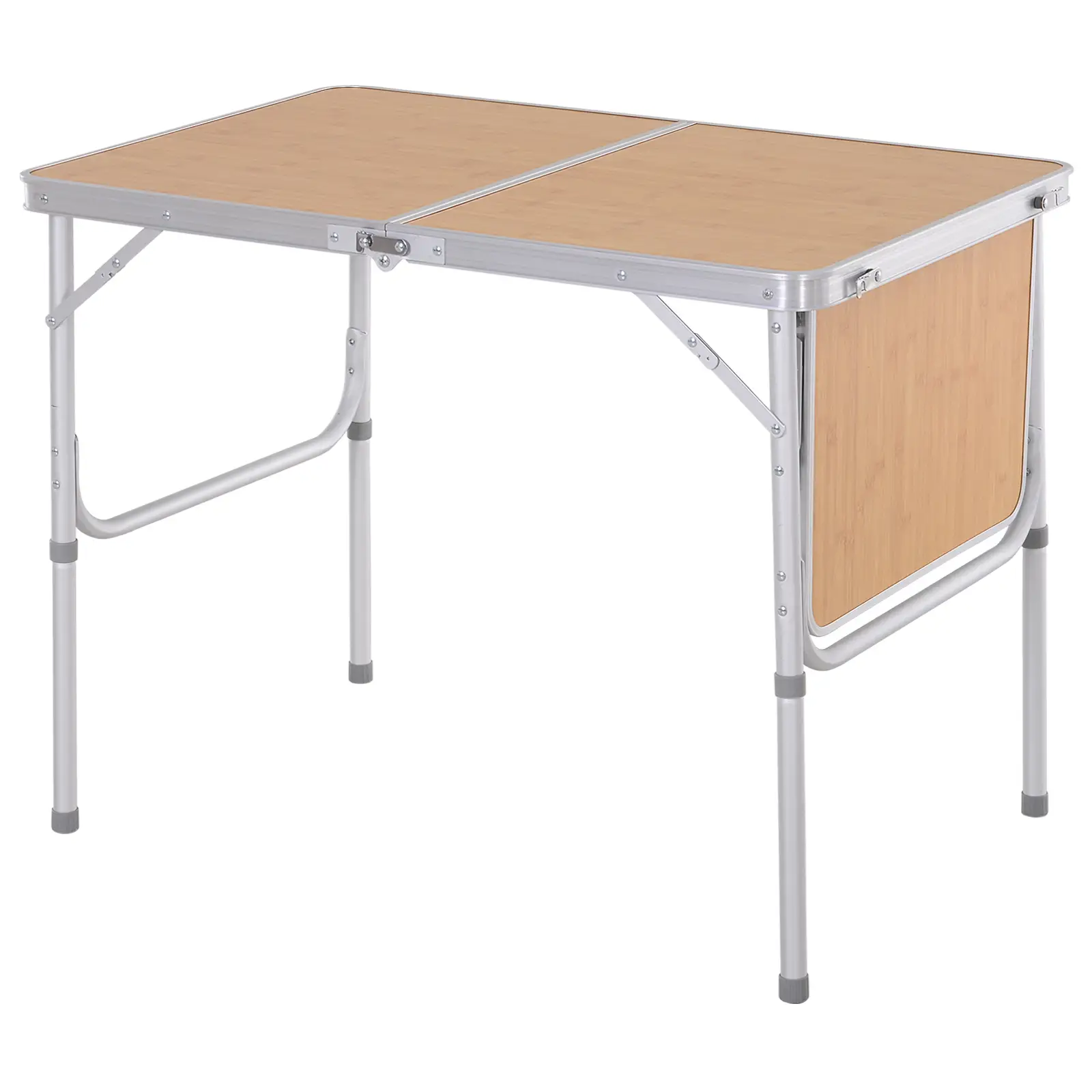 3ft Aluminum Folding Picnic Table, Portable Outdoor, 2 Adjustable Height