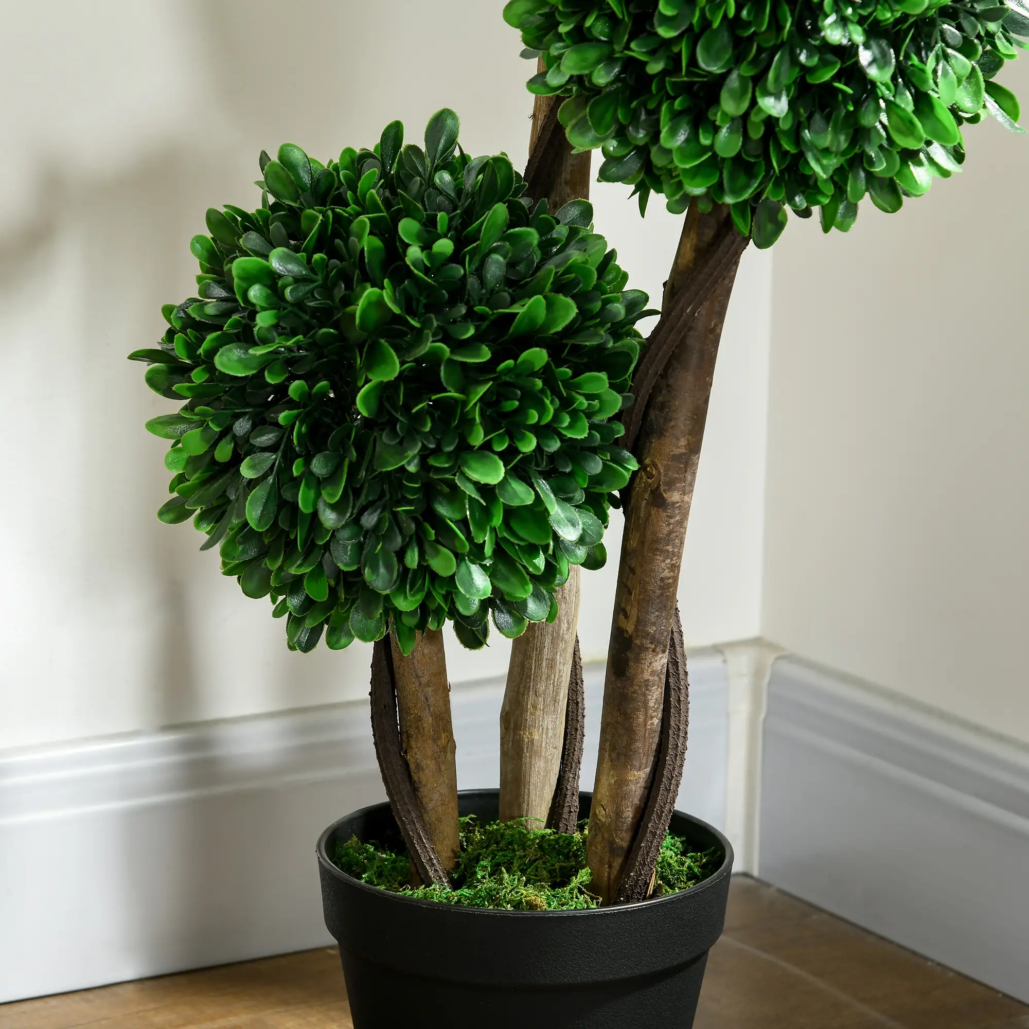 3ft Artificial Tree, Triple Ball Boxwood Topiary, Indoor Outdoor - Image 10