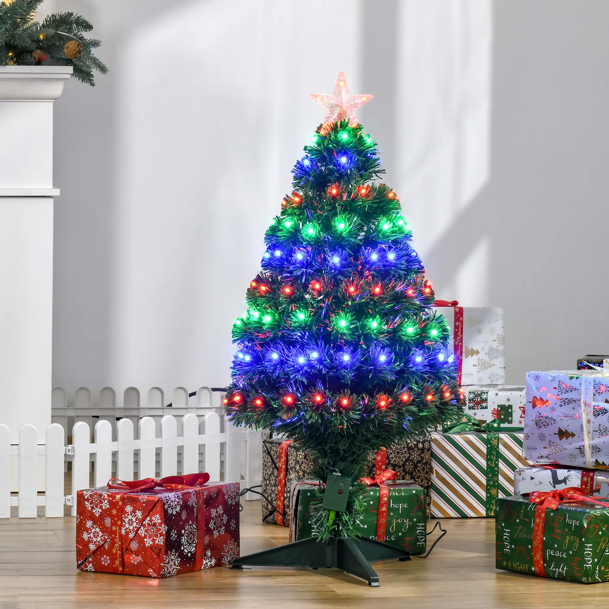 3FT Pre-Lit LED Fiber Optic Christmas Tree, With Stand - Image 8