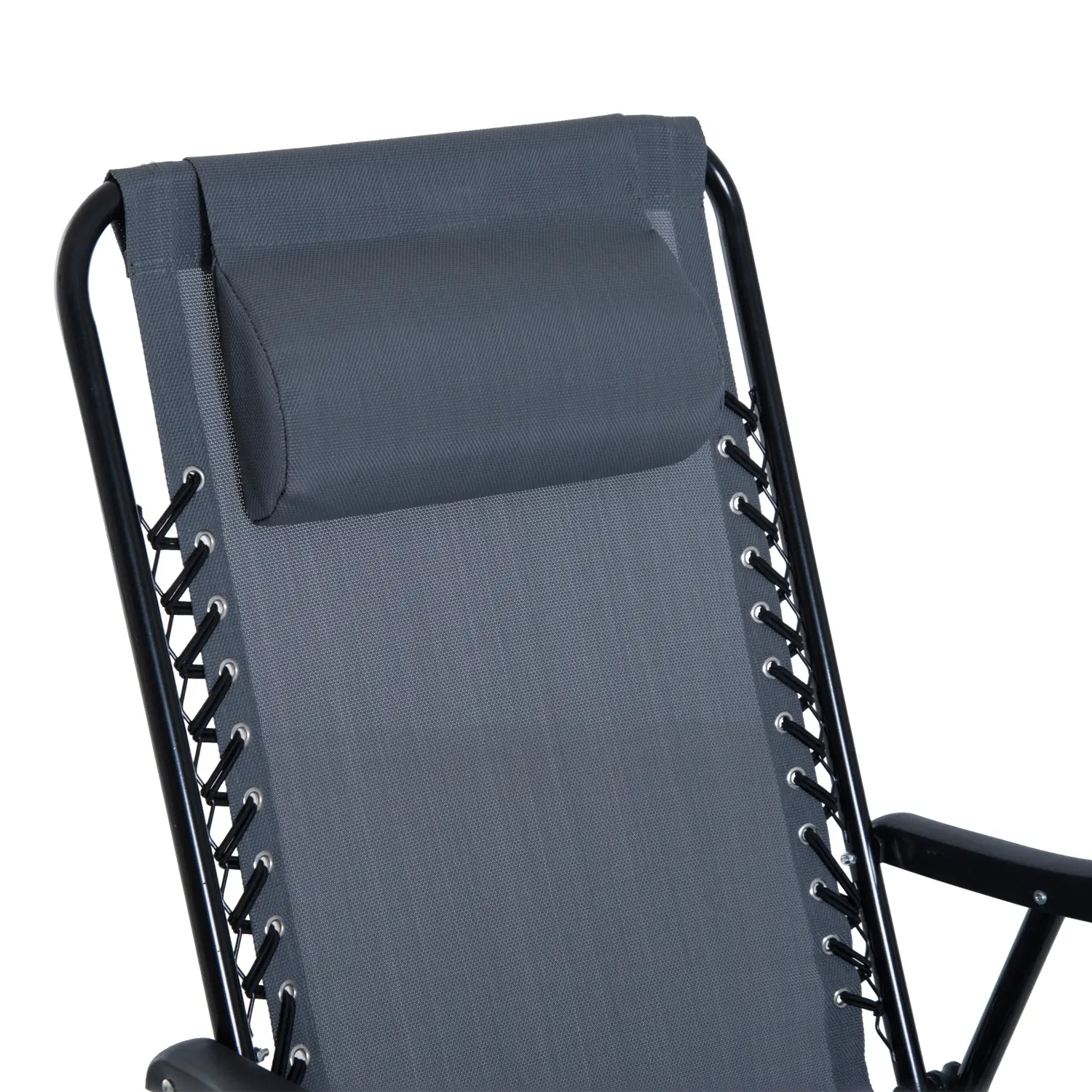 3pc Patio Rocking Chair Set, Folding Outdoor Chairs, Table, Grey - Image 9