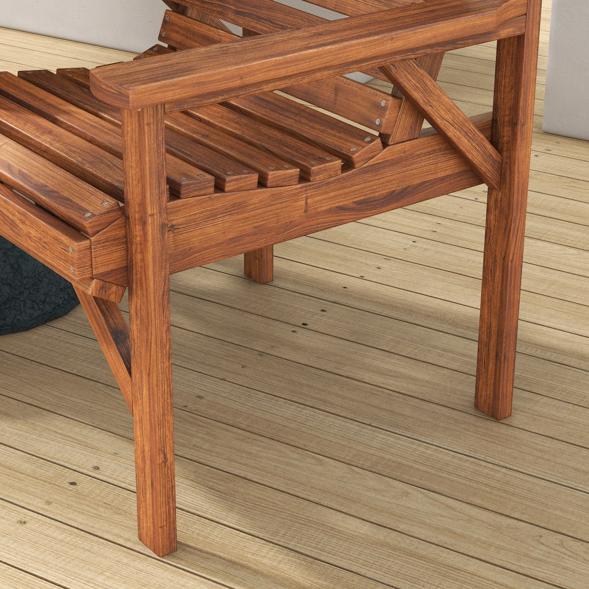 3Pcs Outdoor Bench Set, Backyard, Balcony, Tan Brown - Image 10