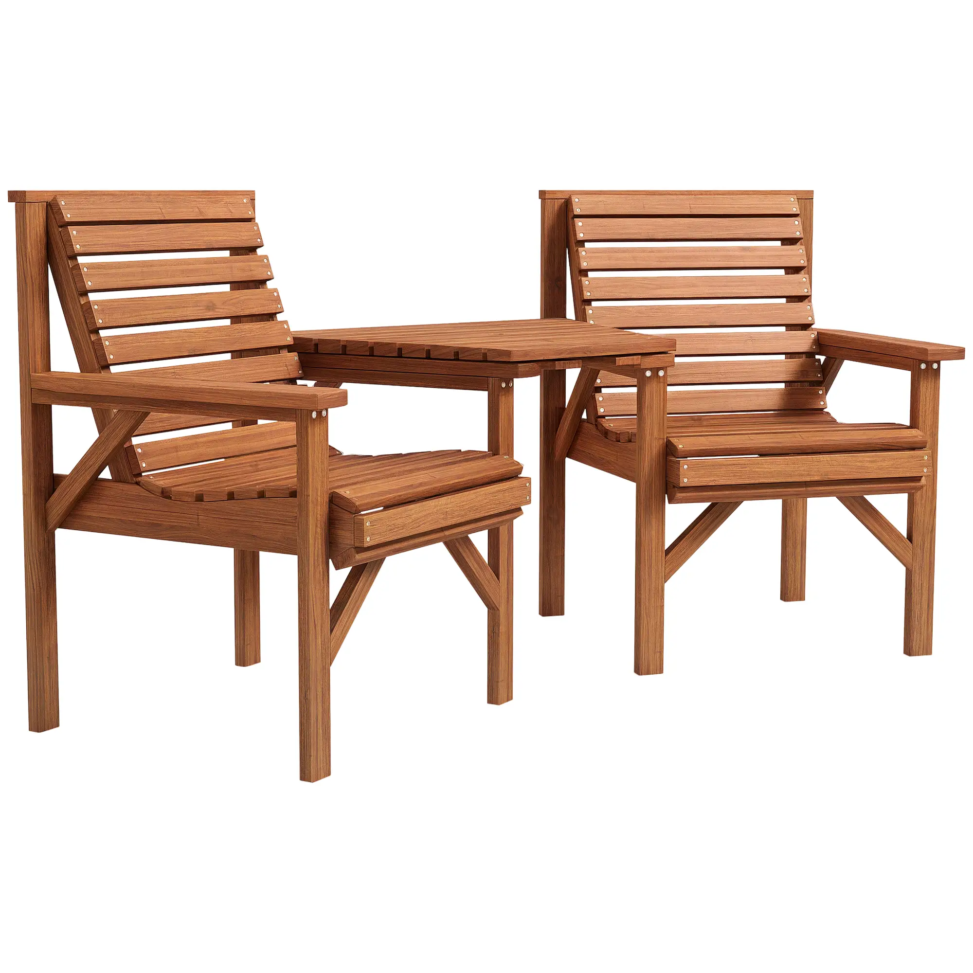 3Pcs Outdoor Bench Set, Backyard, Balcony, Tan Brown - Image 11