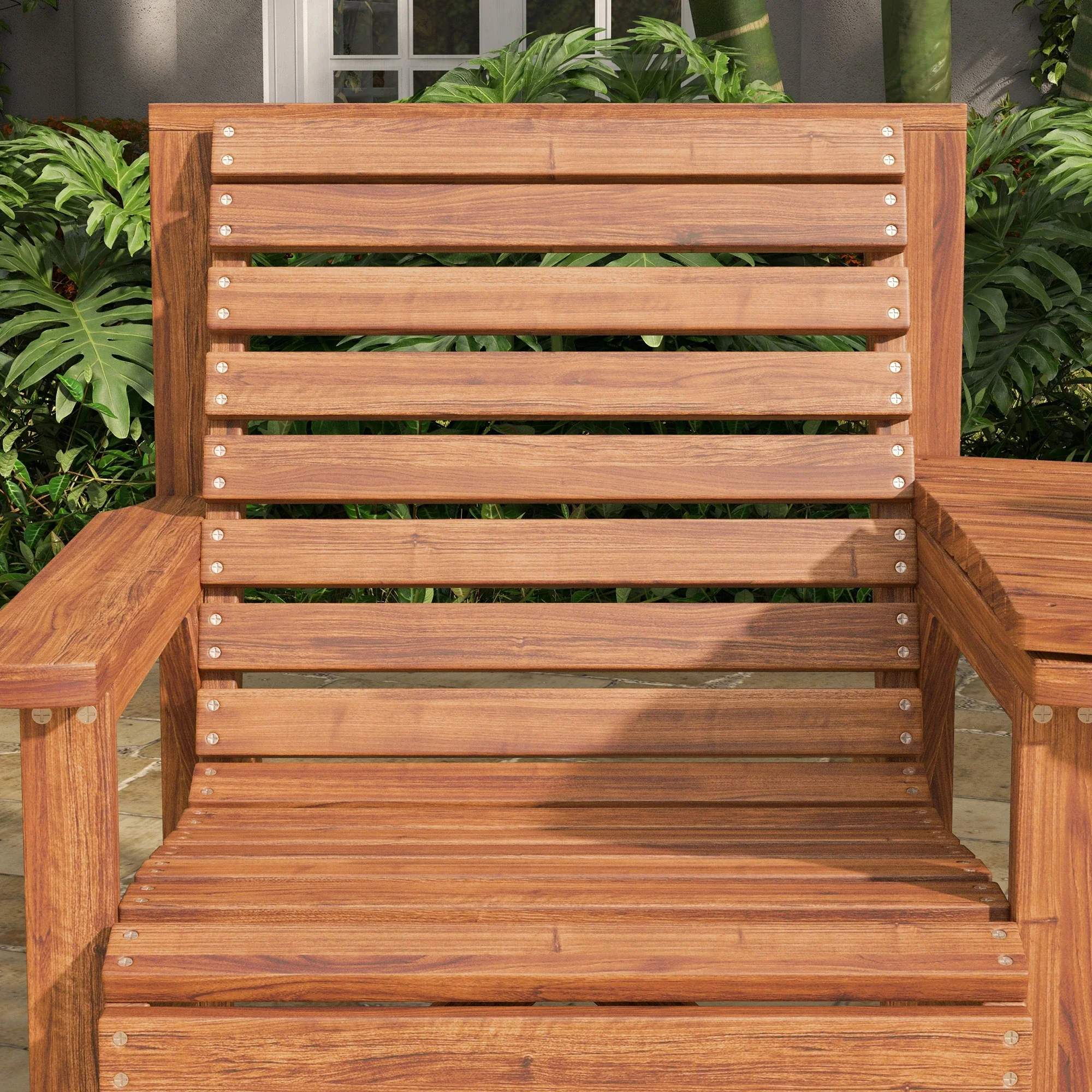 3Pcs Outdoor Bench Set, Backyard, Balcony, Tan Brown - Image 9