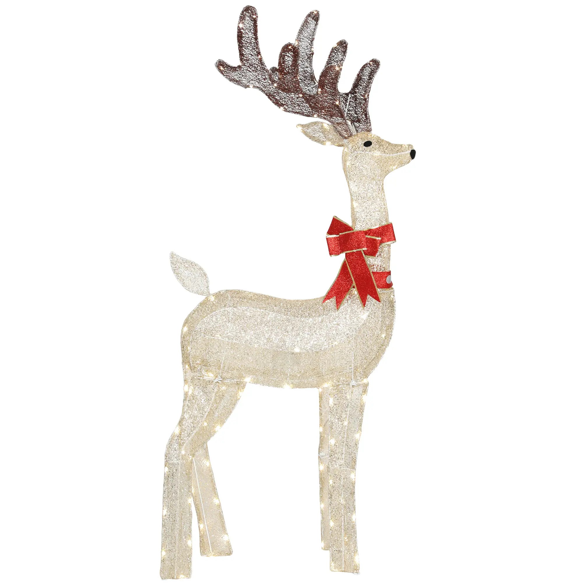4.4FT Lighted Christmas Deer, Rotating Head, 123 LED Lights, Outdoor Waterproof - Image 11