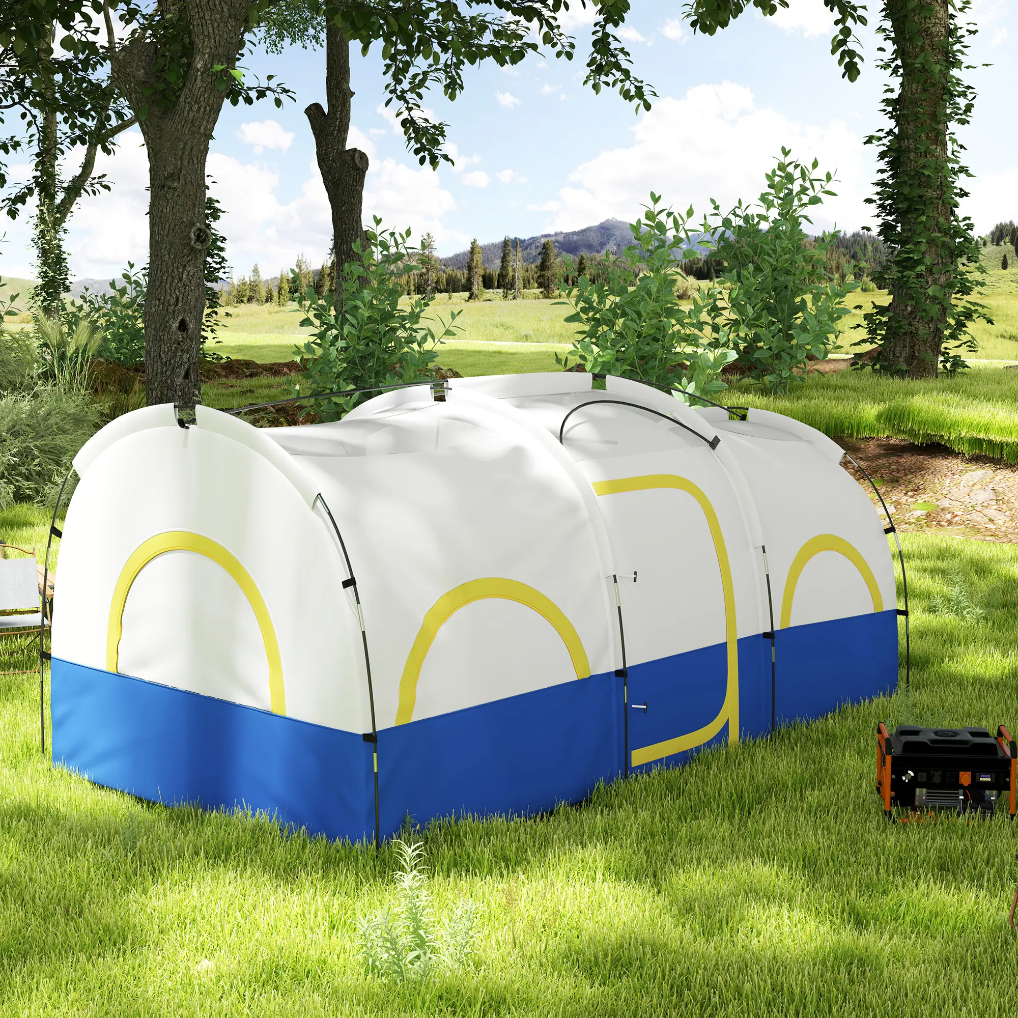 4-6 Person Camping Tent, 3 Room, 3000mm Waterproof, UPF30+, Blue - Image 10
