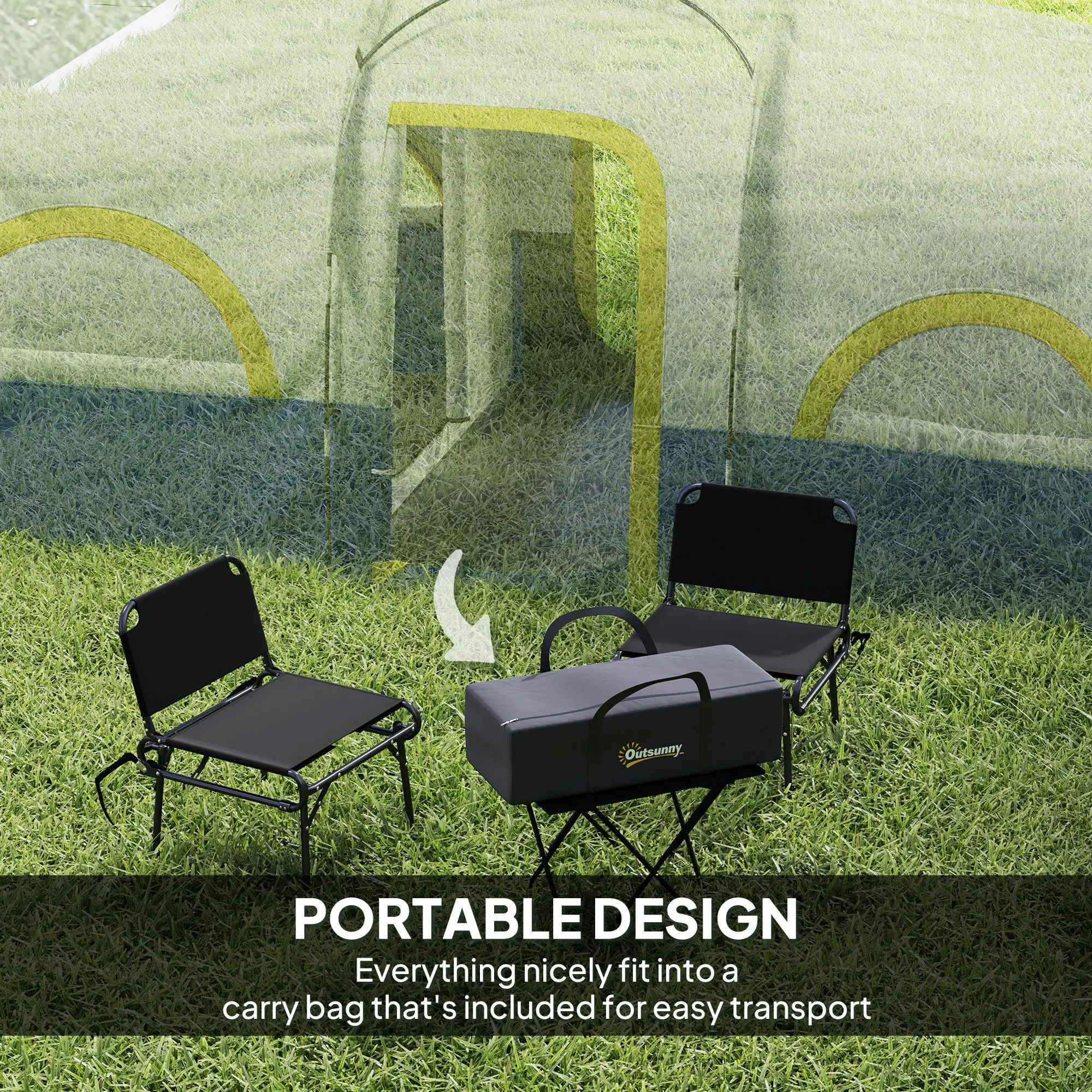 4-6 Person Camping Tent, 3 Room, 3000mm Waterproof, UPF30+, Blue - Image 7