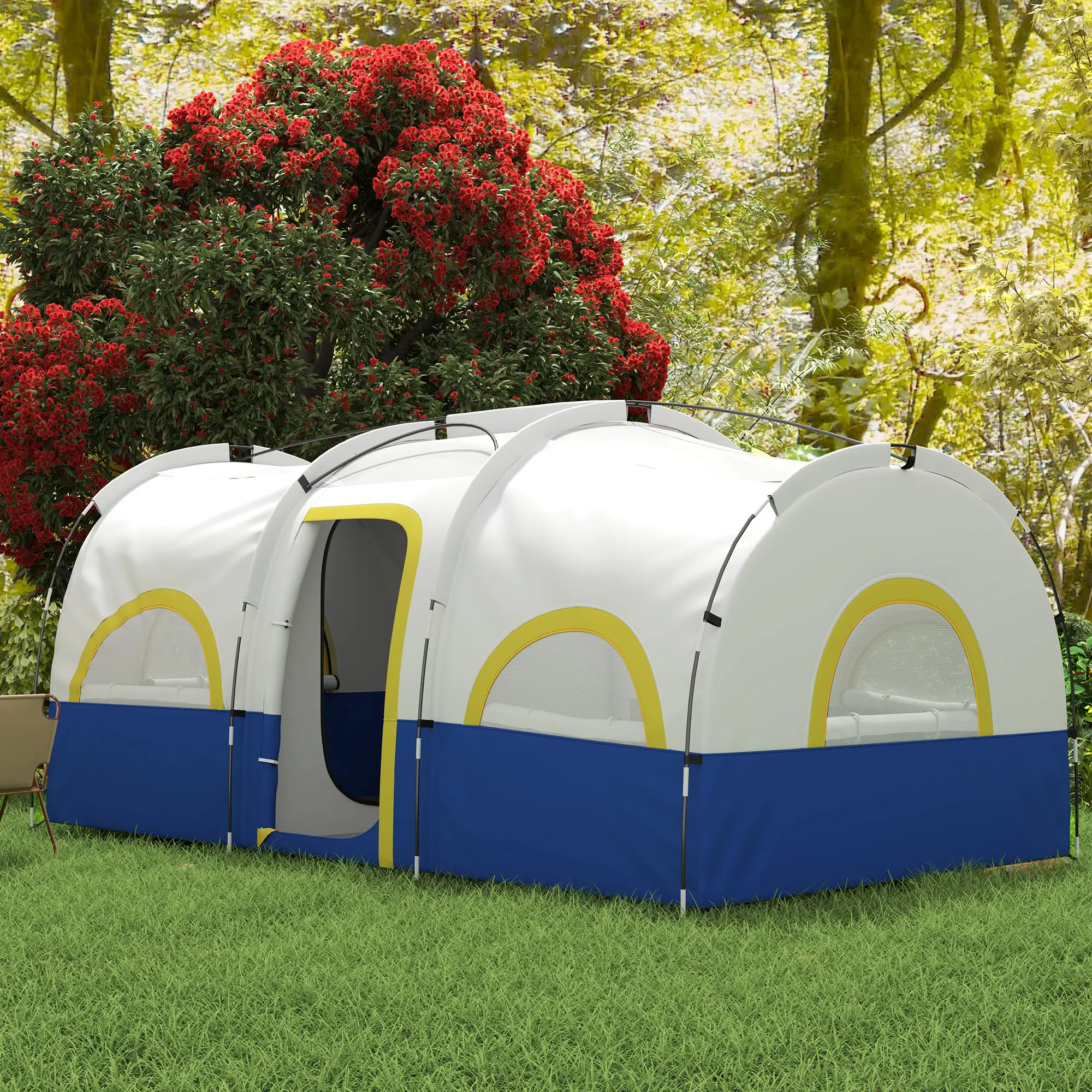 4-6 Person Camping Tent, 3 Room, 3000mm Waterproof, UPF30+, Blue - Image 8
