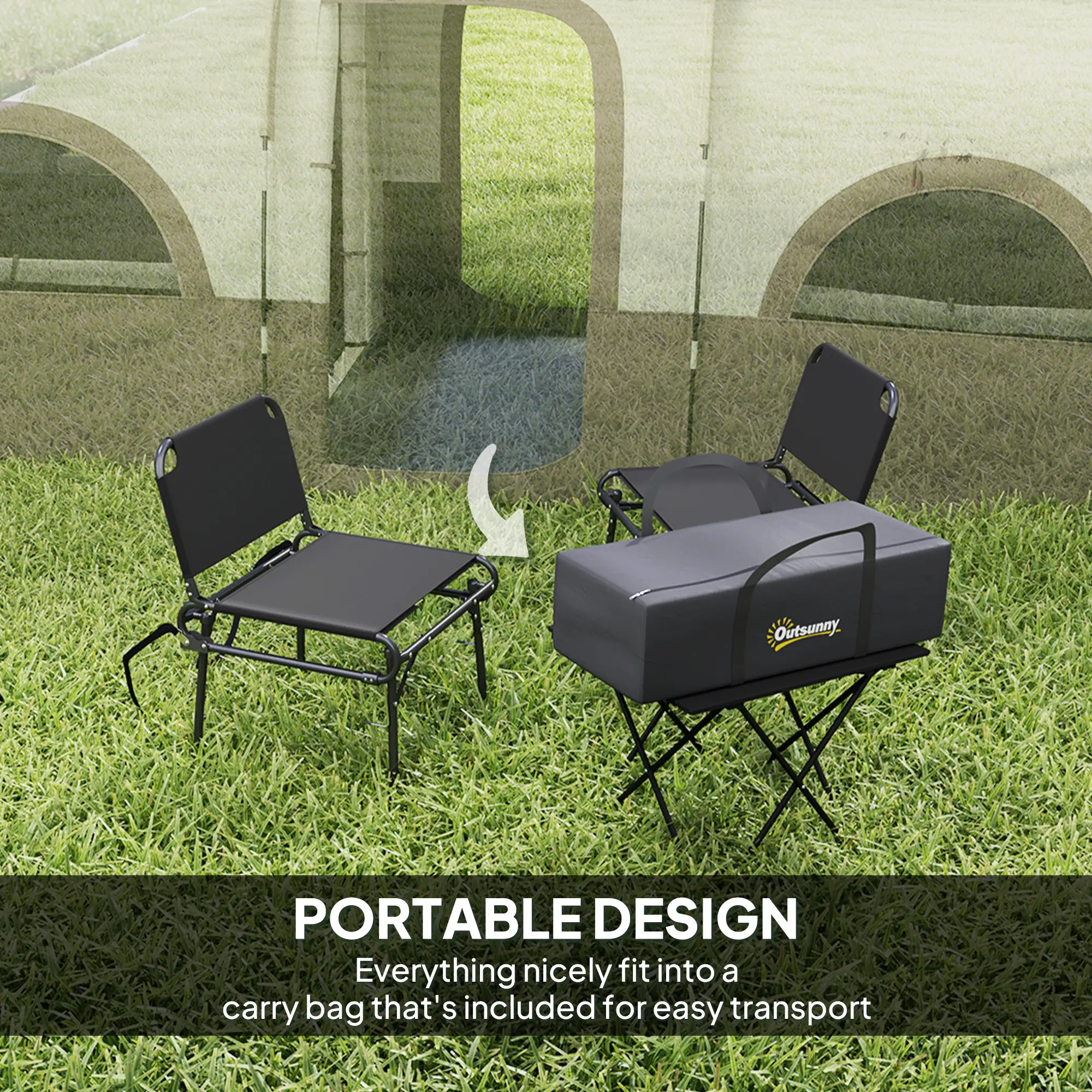 4-6 Person Camping Tent, 3 Room, 3000mm Waterproof, UPF30+, Khaki - Image 7